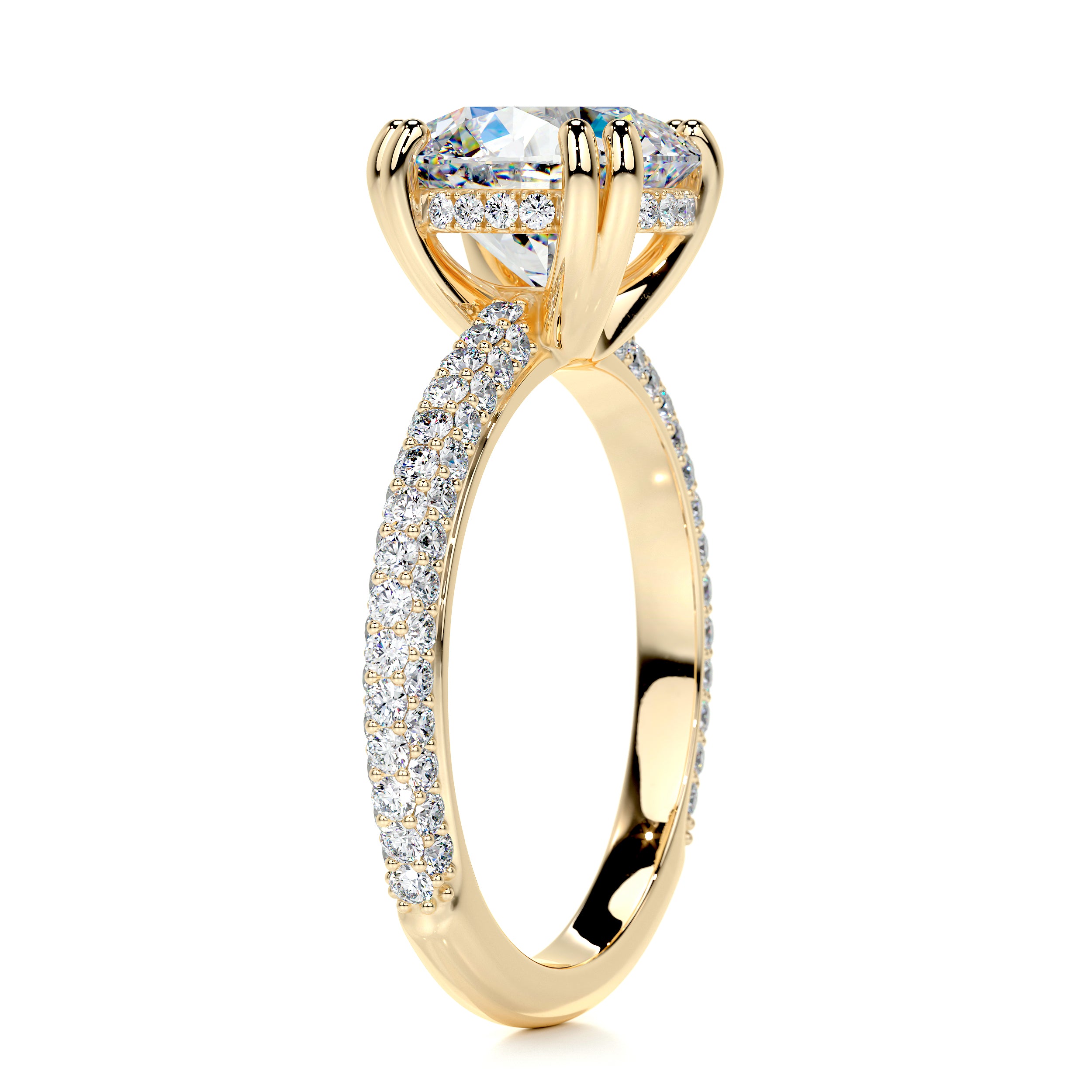 Lorena Moissanite & Diamond Ring -18K Yellow Gold