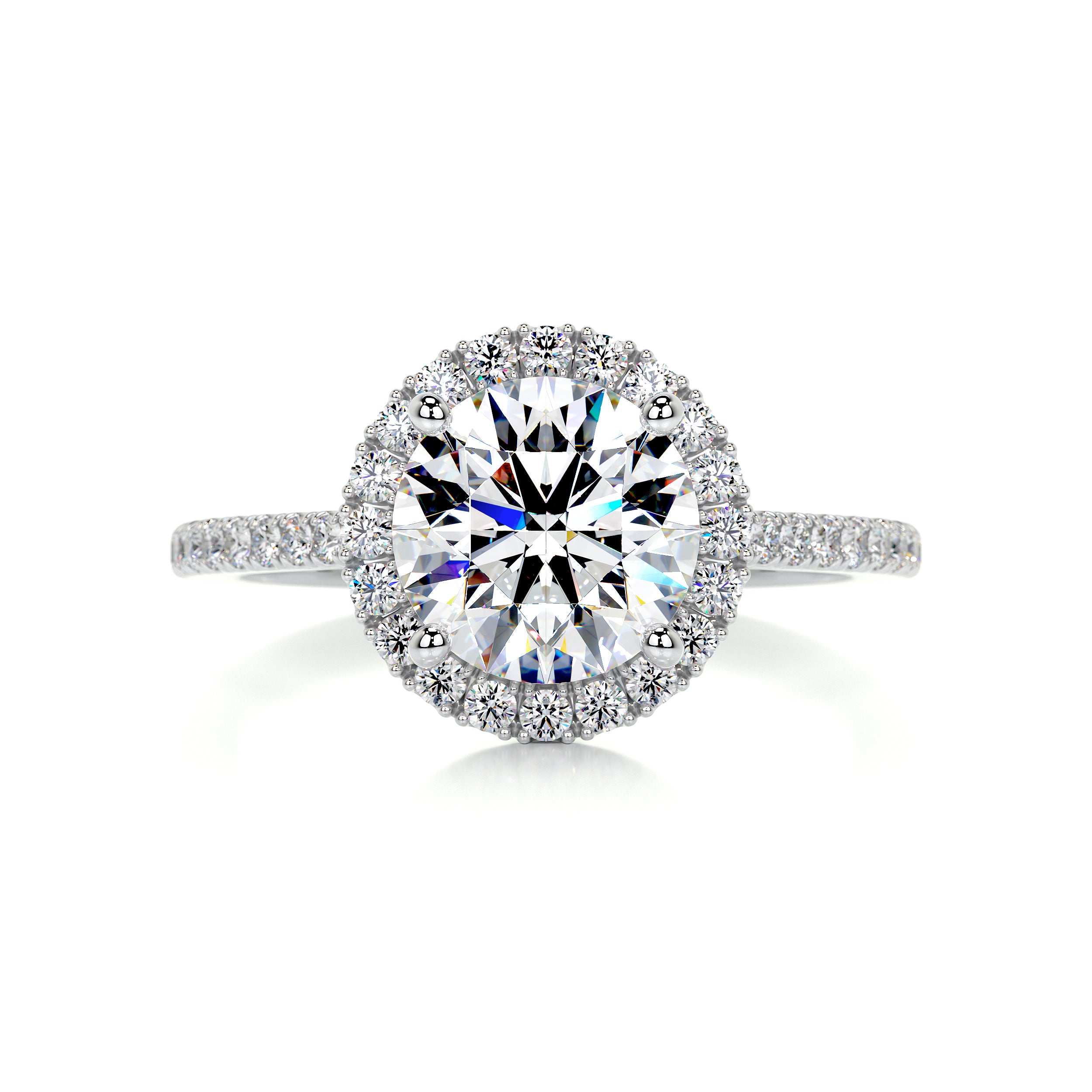 Layla Moissanite & Diamonds Ring -14K White Gold