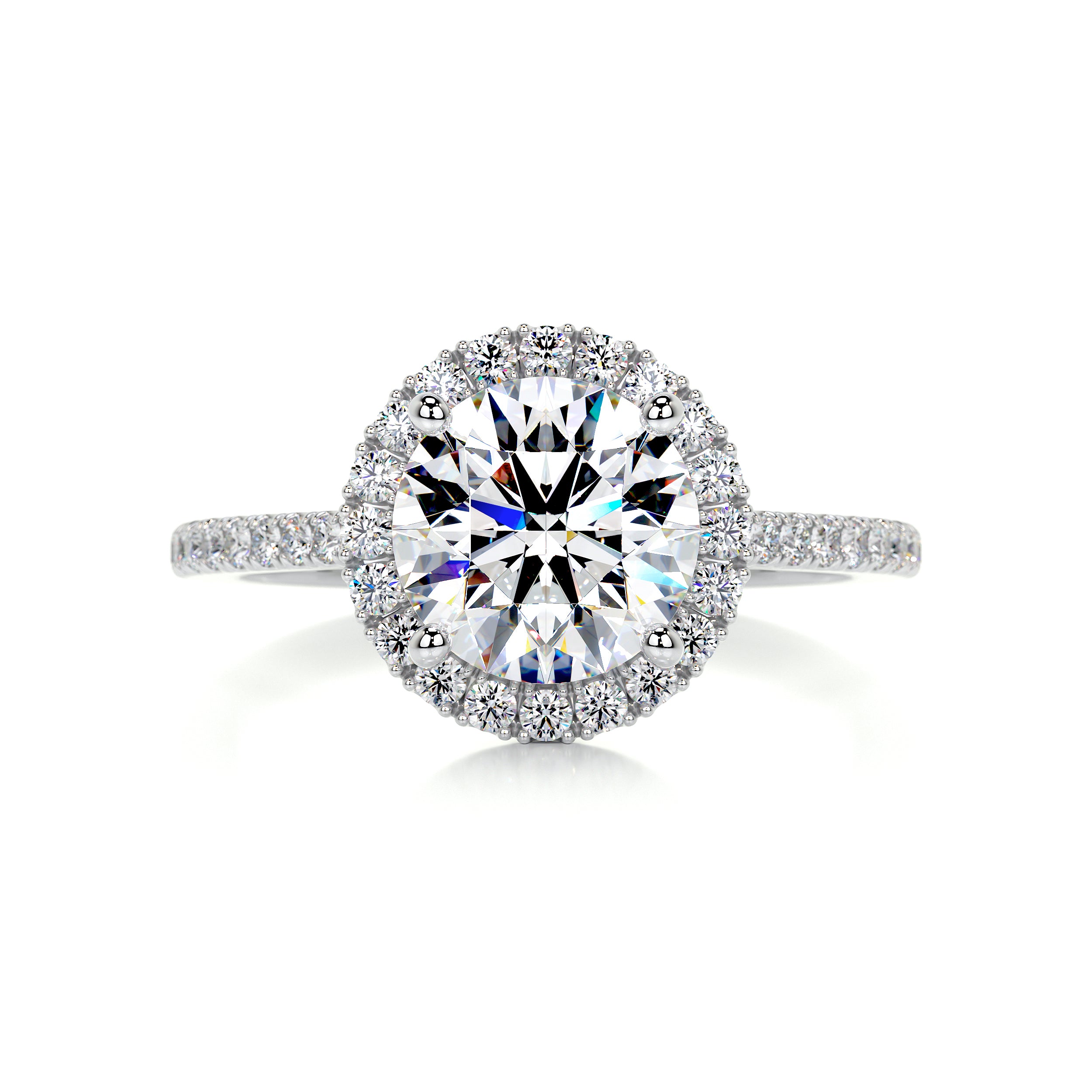 Layla Moissanite & Diamond Ring -14K White Gold