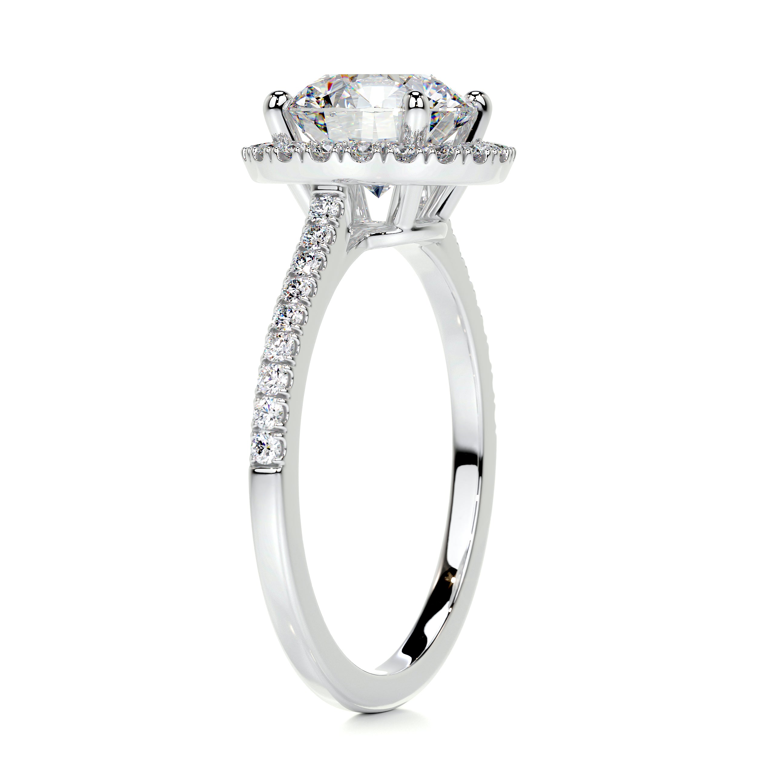 Layla Moissanite & Diamond Ring -14K White Gold