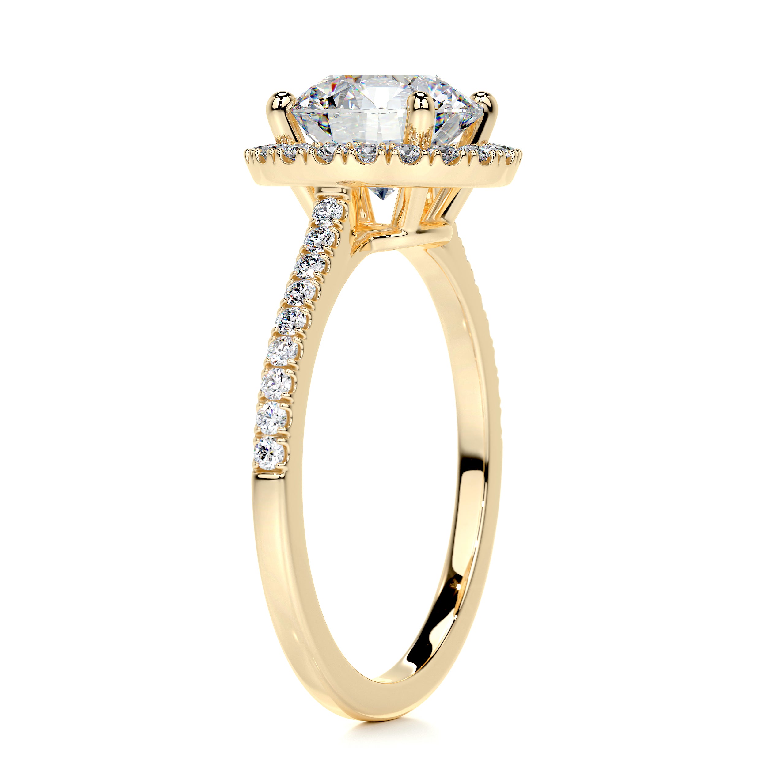 Layla Moissanite & Diamonds Ring -18K Yellow Gold