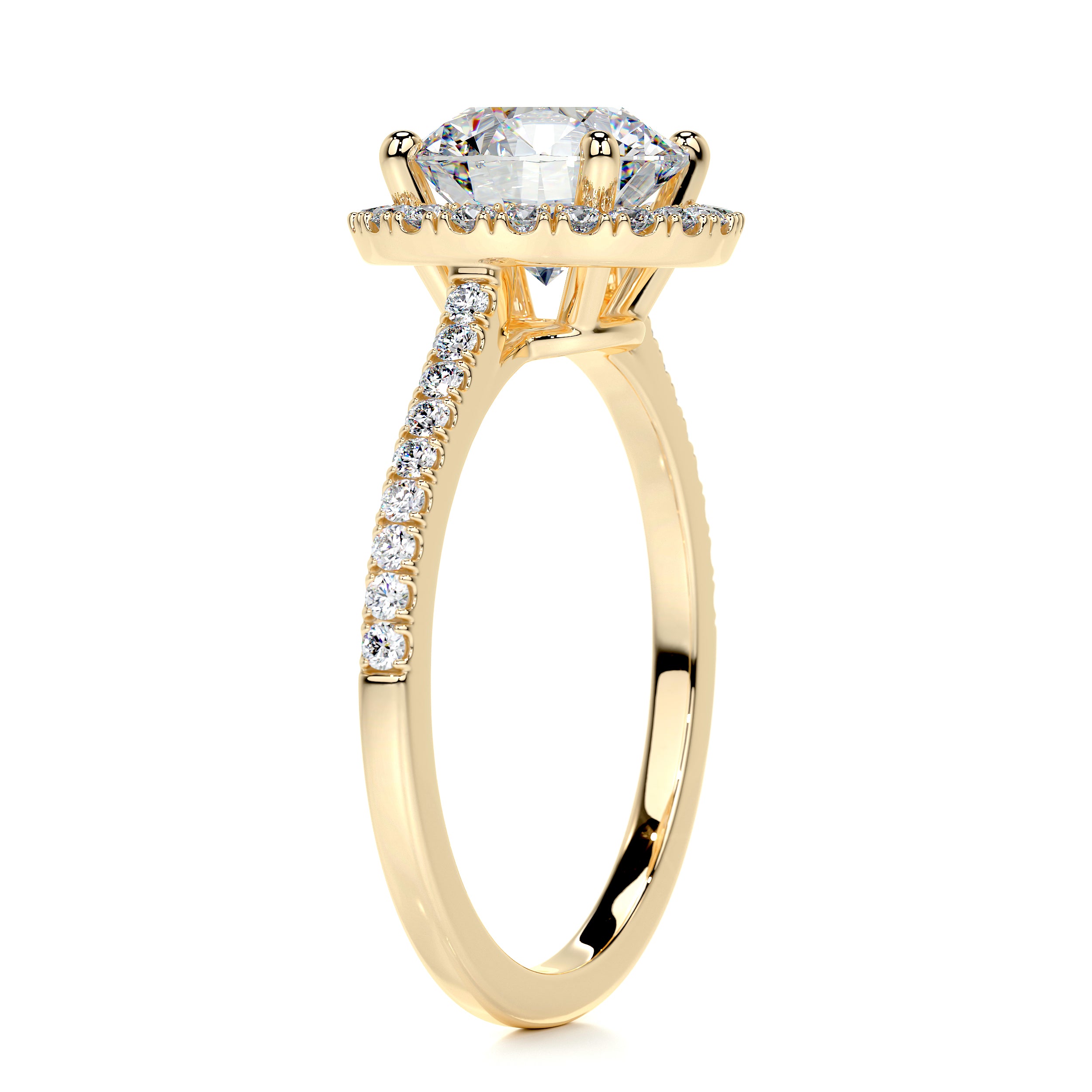 Layla Moissanite & Diamond Ring -18K Yellow Gold