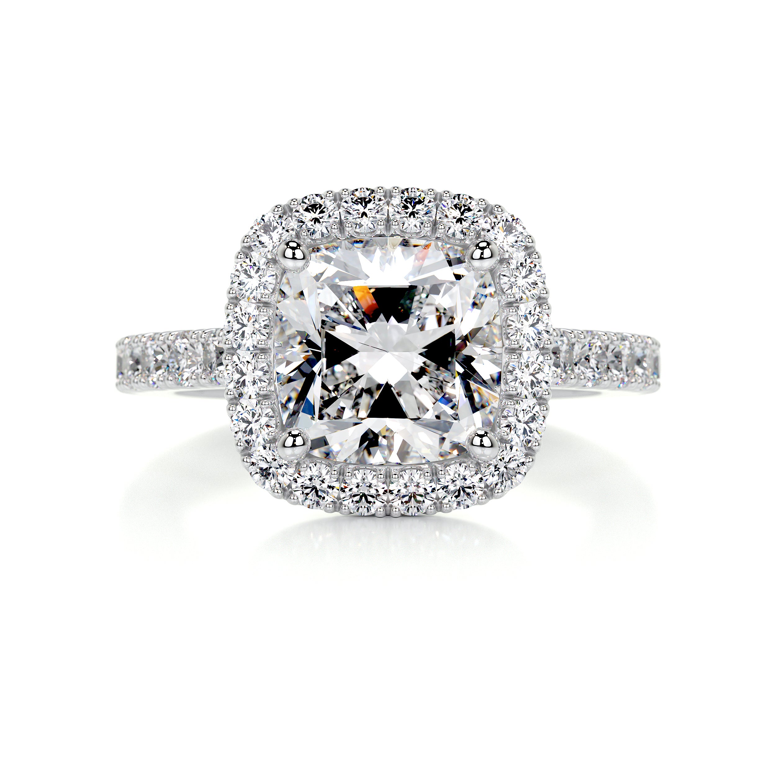 Celeste Moissanite & Diamonds Ring -14K White Gold