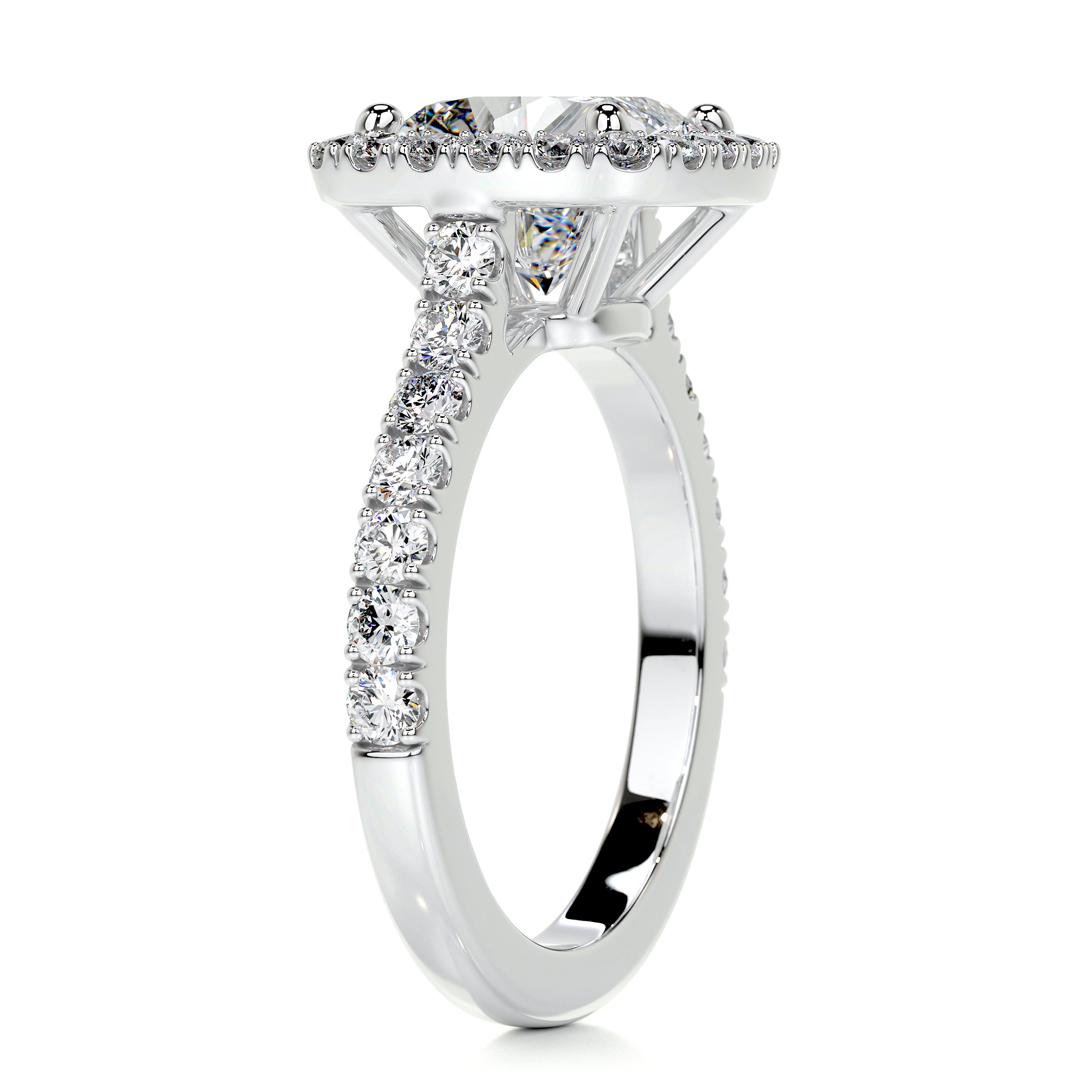 Celeste Moissanite & Diamond Ring -14K White Gold