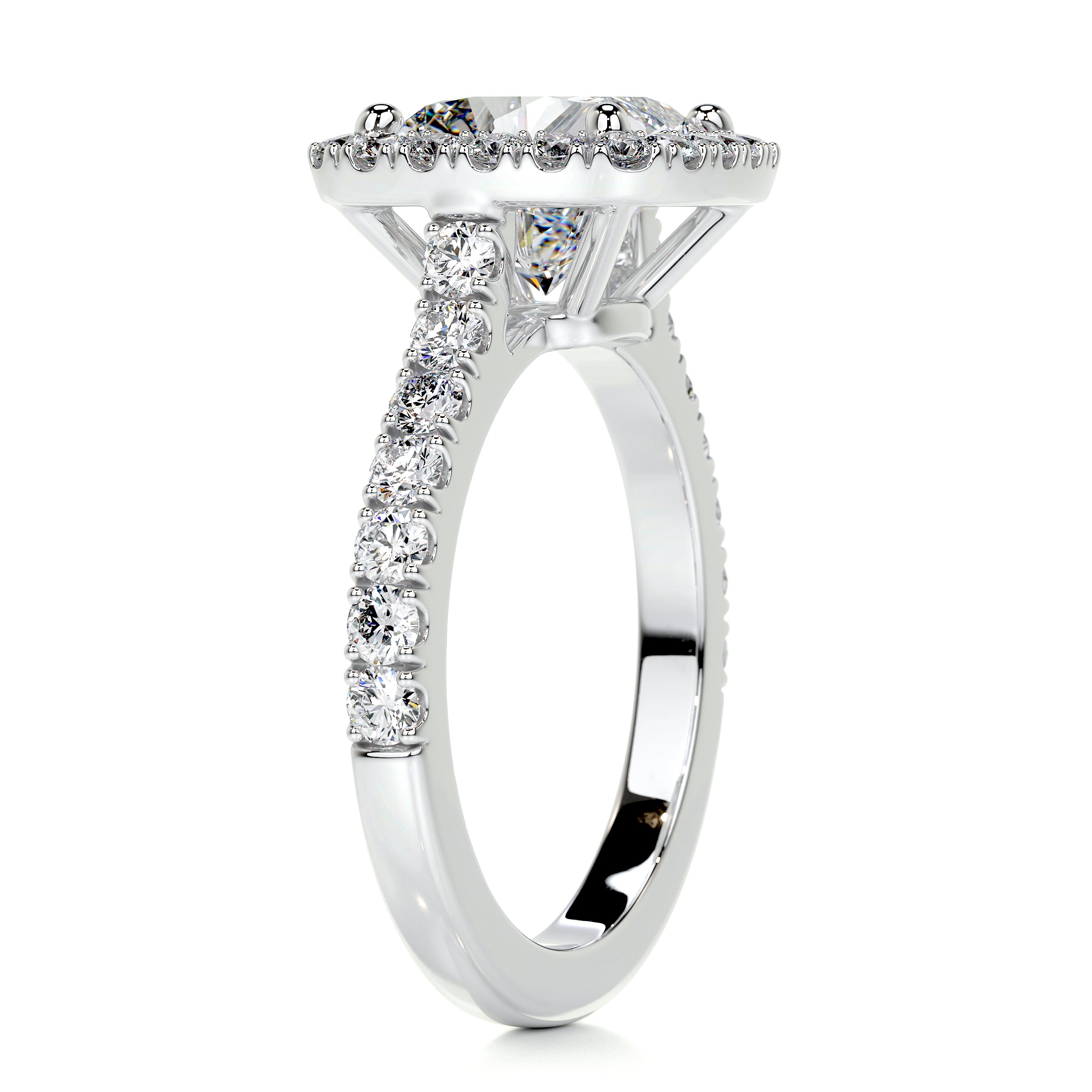 Celeste Moissanite & Diamonds Ring -14K White Gold