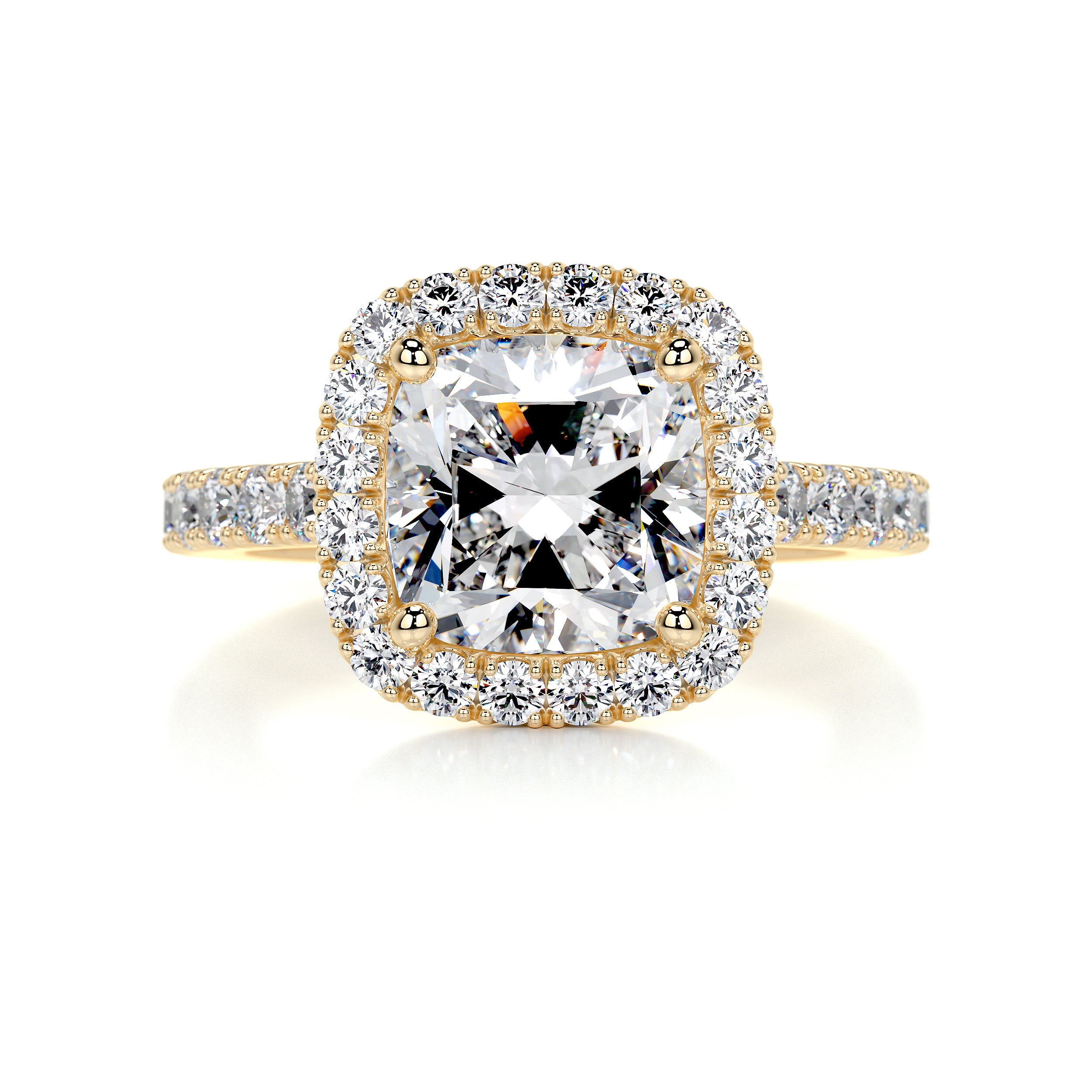 Celeste Moissanite & Diamonds Ring -18K Yellow Gold