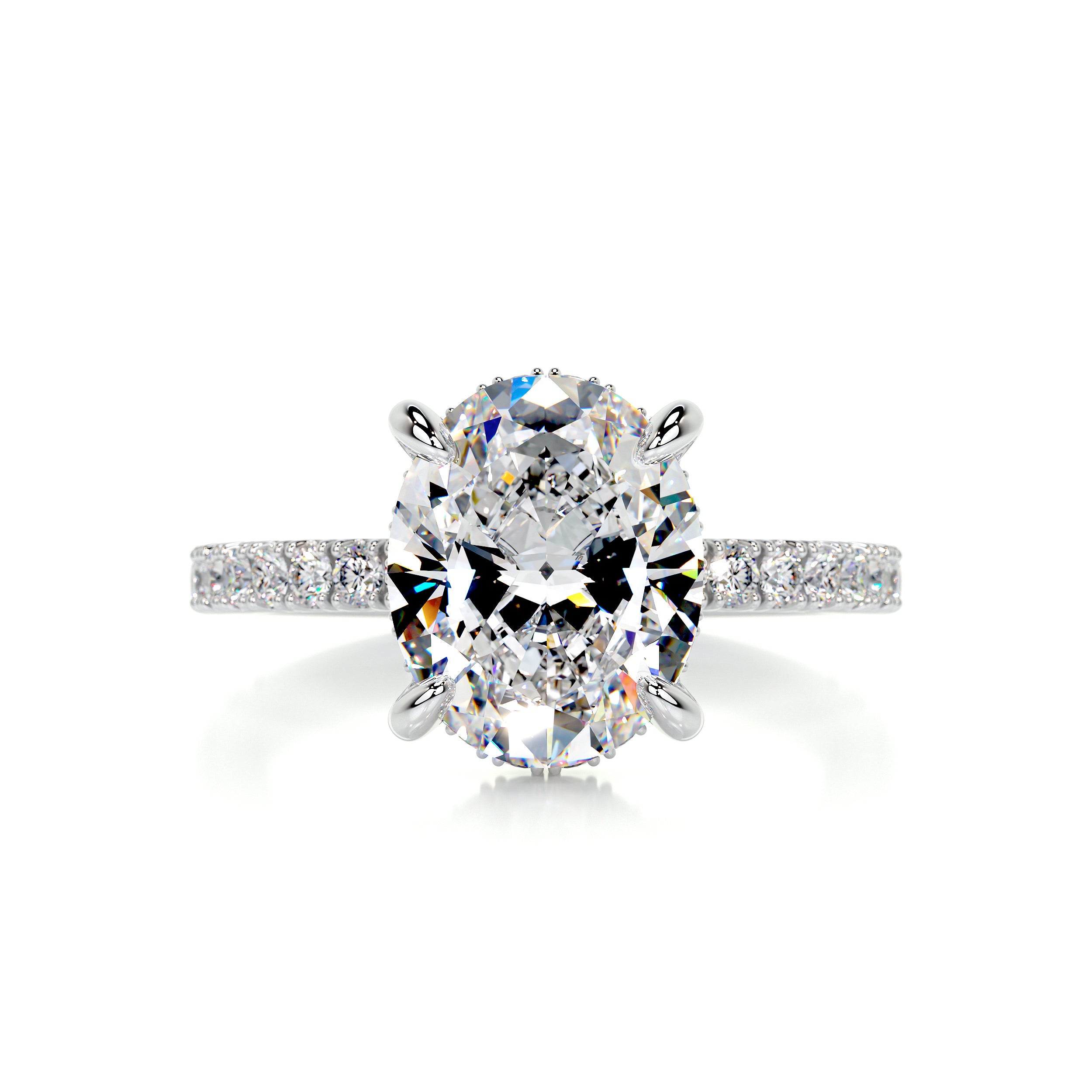 Lucy Moissanite & Diamonds Ring -14K White Gold