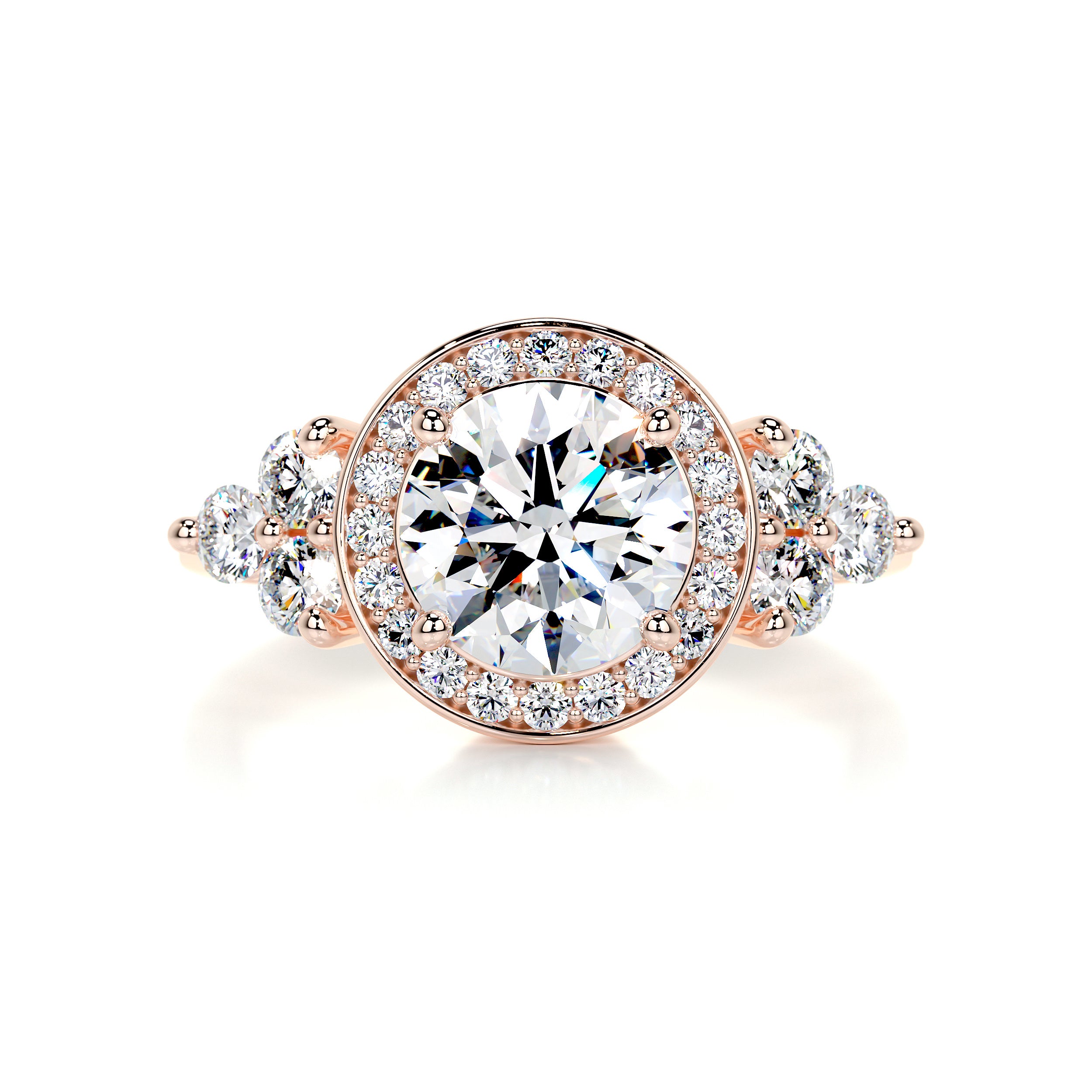 Ivy Moissanite & Diamond Ring -14K Rose Gold