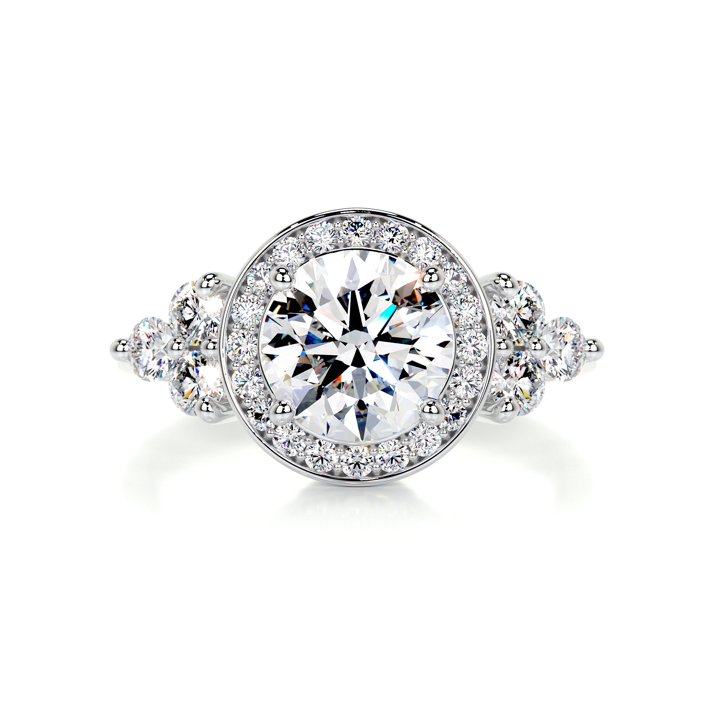 Ivy Moissanite & Diamond Ring -14K White Gold