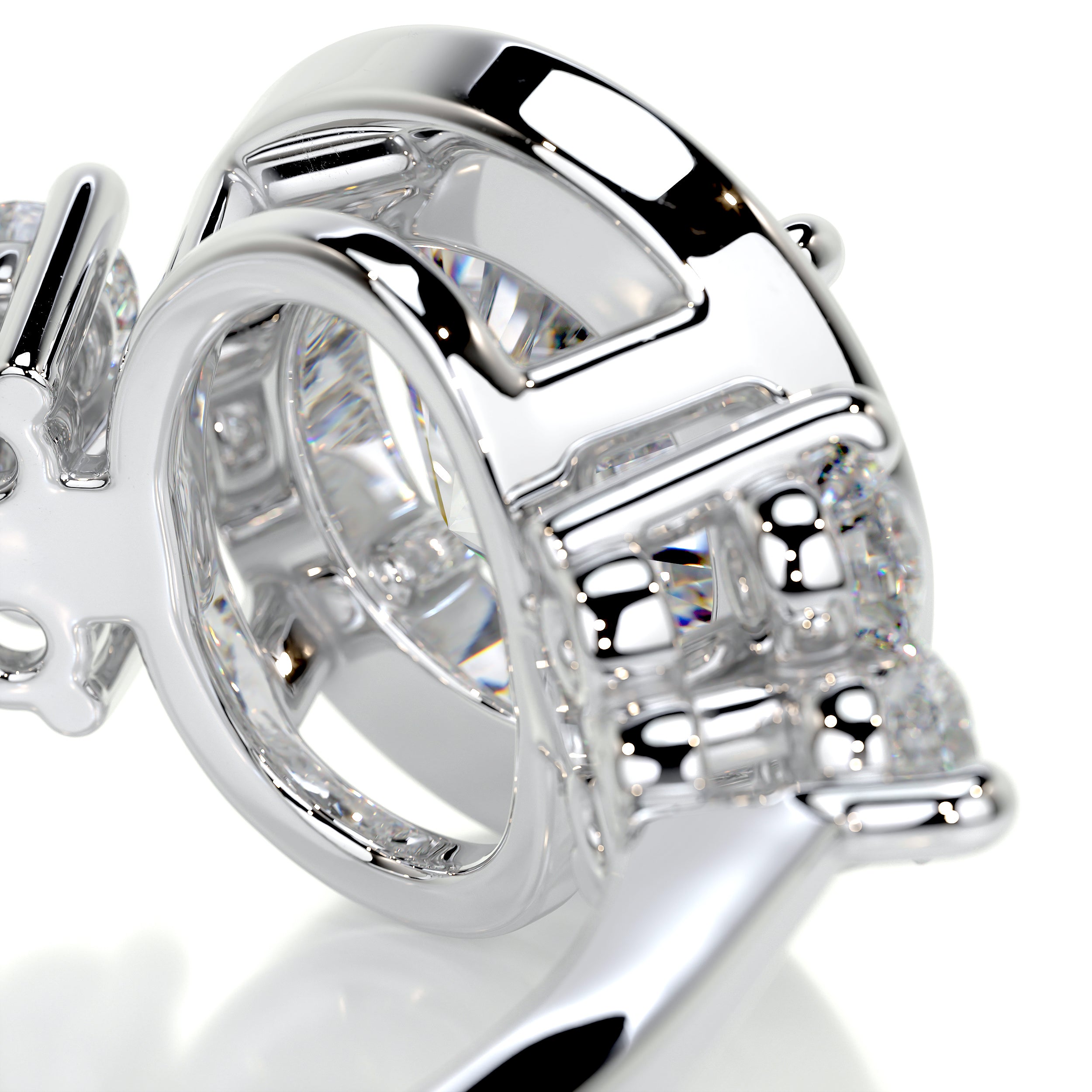Ivy Moissanite & Diamonds Ring -18K White Gold