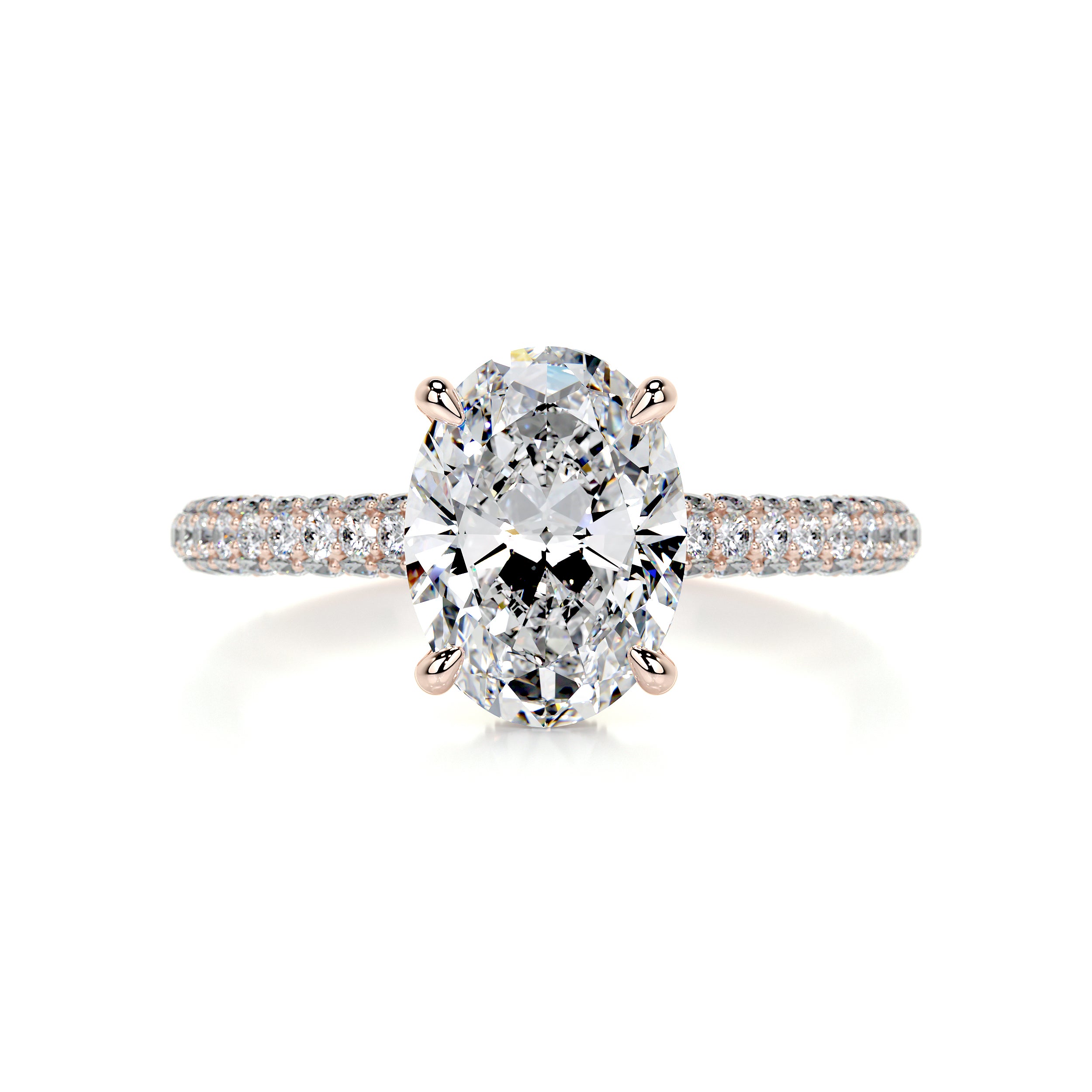 Rebecca Moissanite & Diamonds Ring -14K Rose Gold