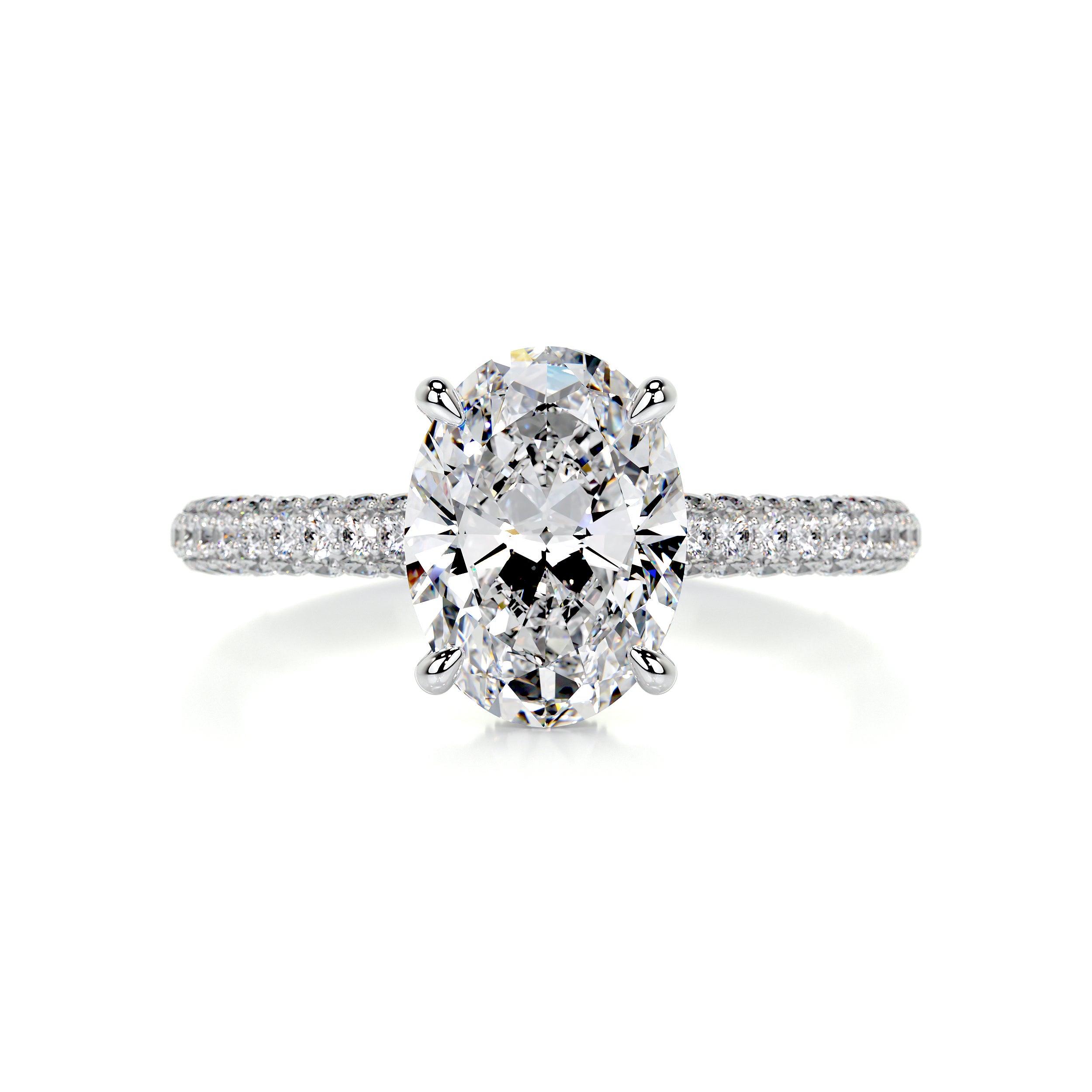 Rebecca Moissanite & Diamond Ring -14K White Gold