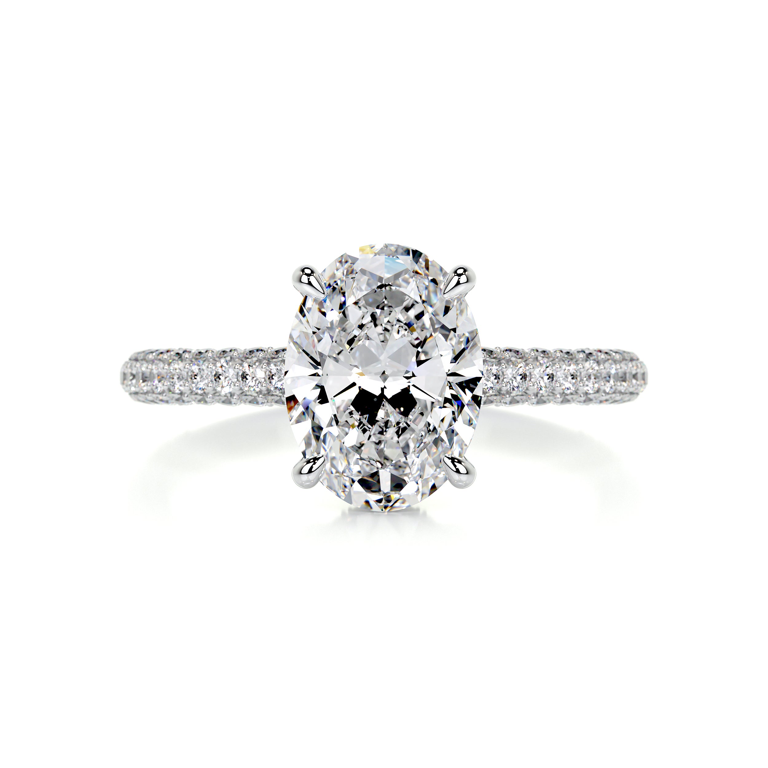 Rebecca Moissanite & Diamonds Ring -14K White Gold