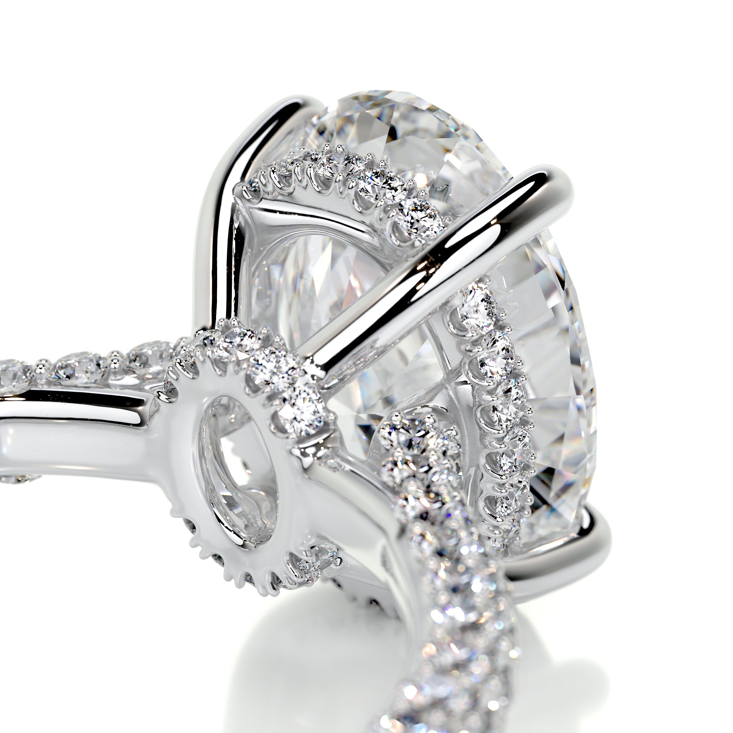 Rebecca Moissanite & Diamond Ring -14K White Gold
