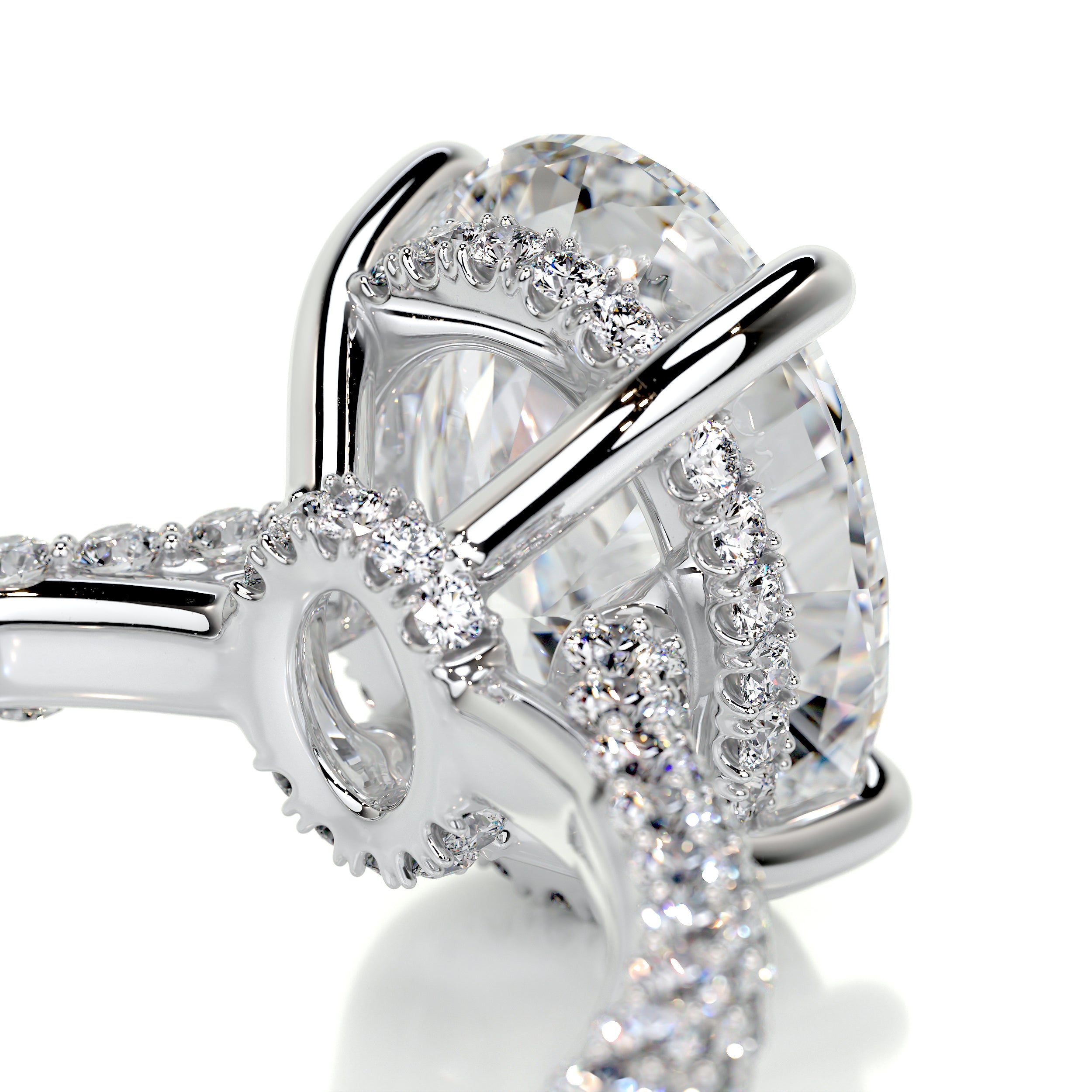 Rebecca Moissanite & Diamonds Ring -18K White Gold