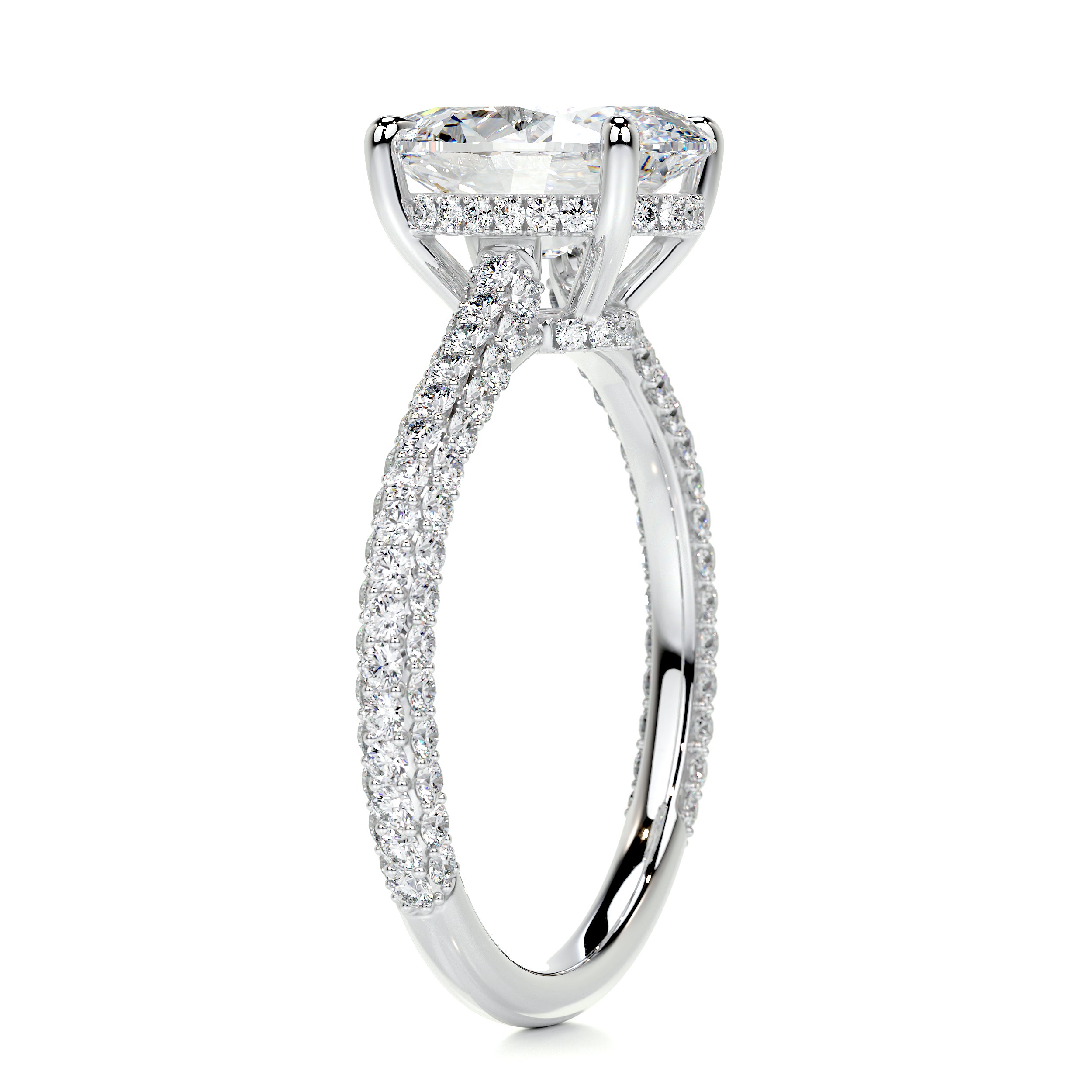 Rebecca Moissanite & Diamond Ring -14K White Gold