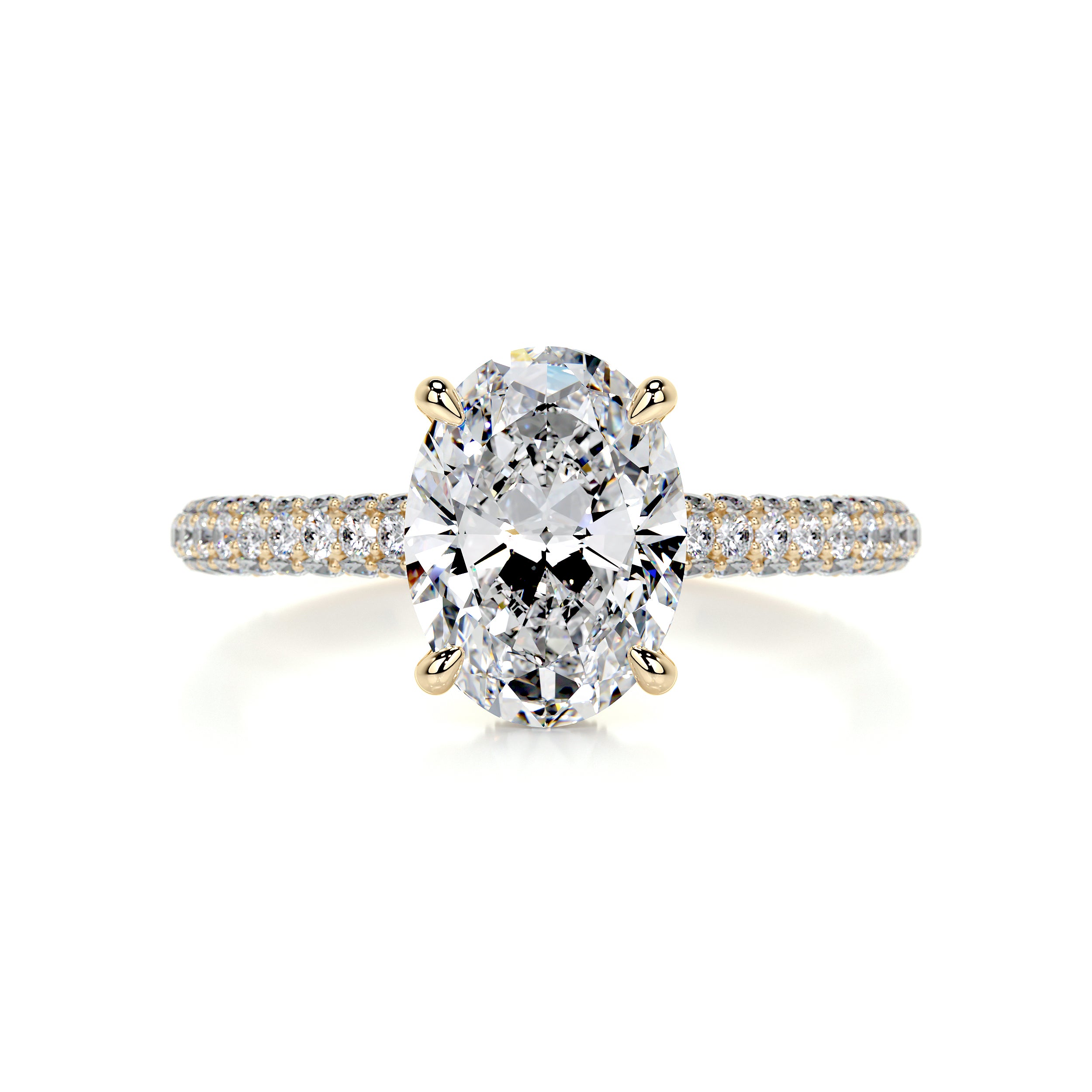 Rebecca Moissanite & Diamond Ring -18K Yellow Gold