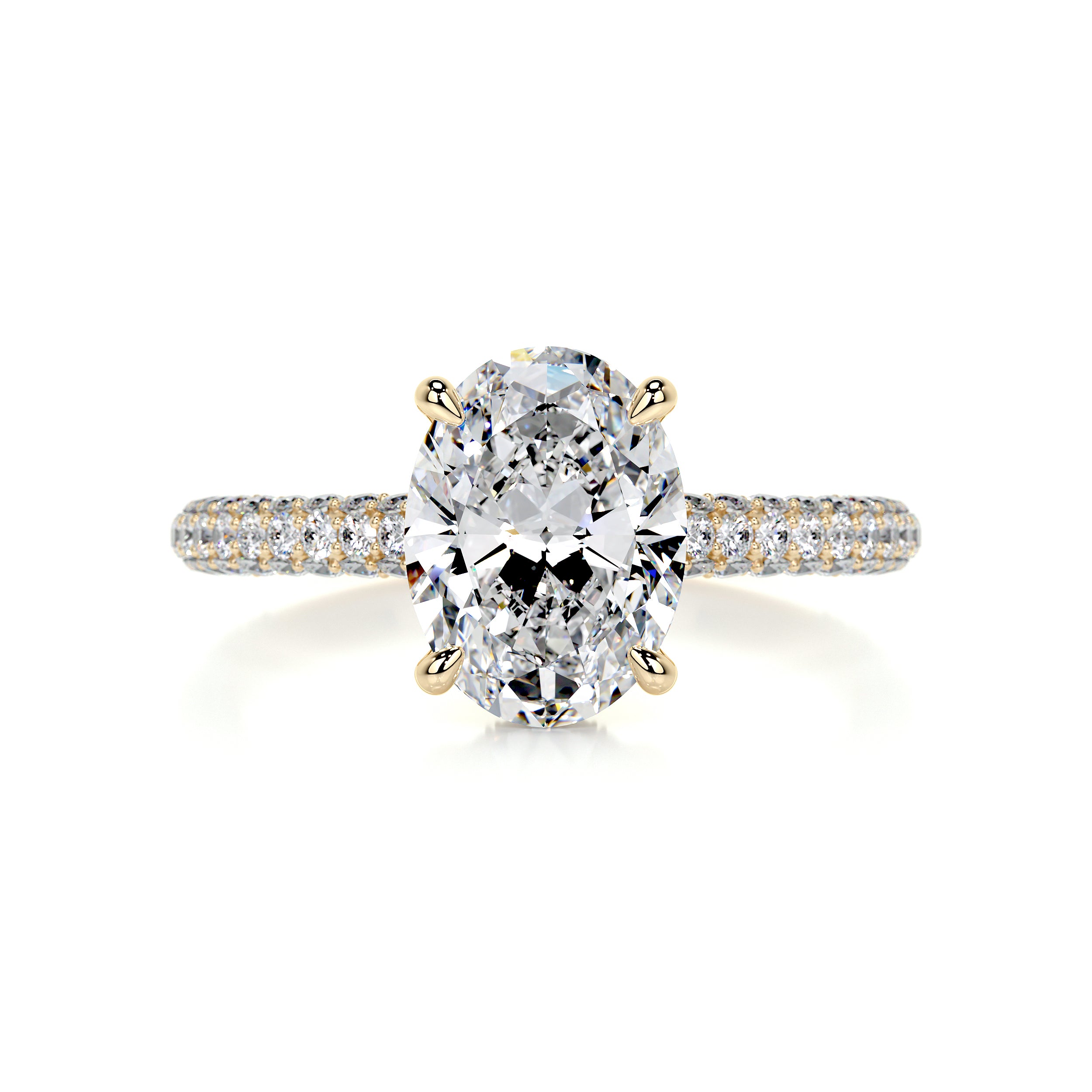 Rebecca Moissanite & Diamonds Ring -18K Yellow Gold