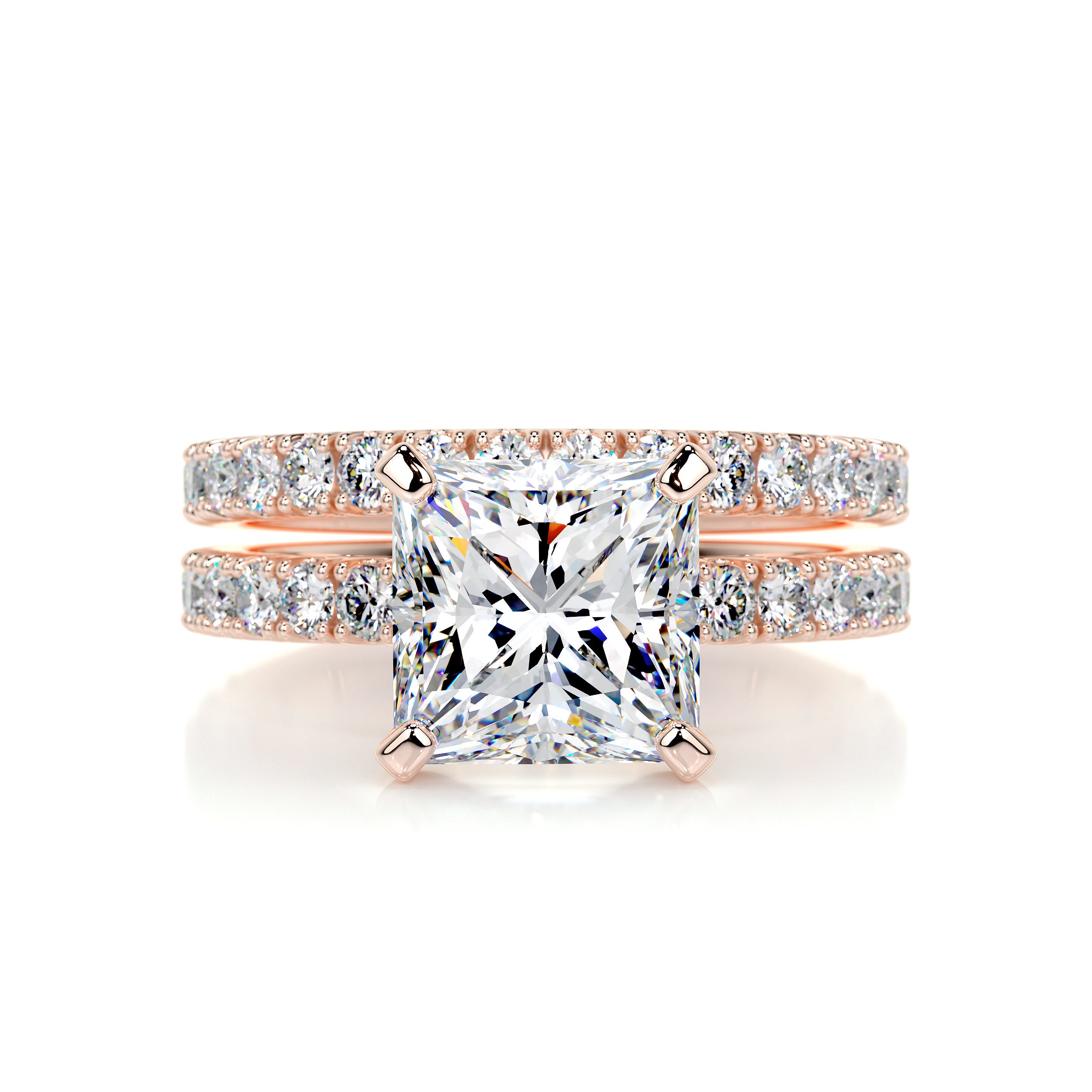 Blair Moissanite & Diamonds Bridal Set -14K Rose Gold