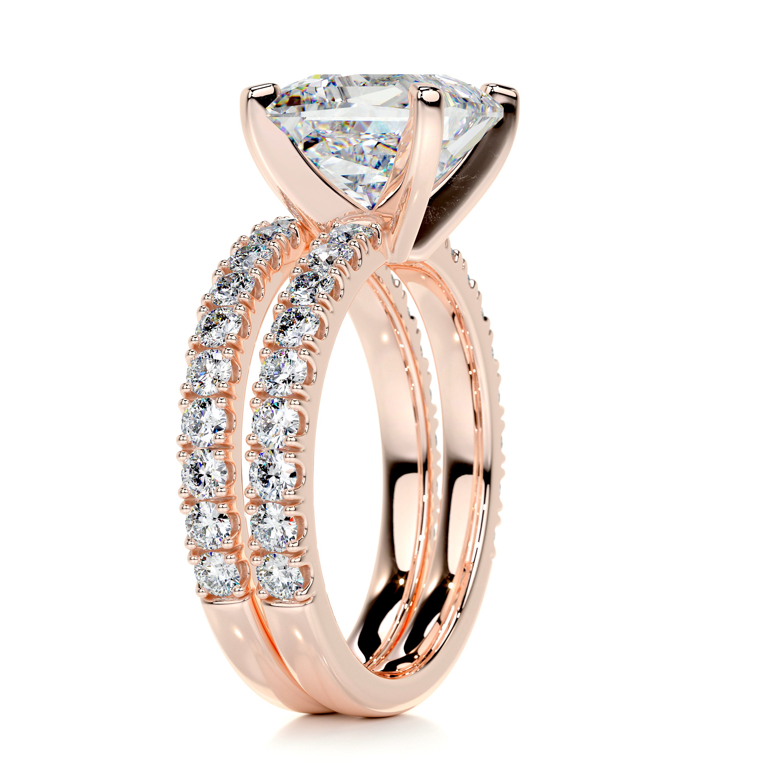 Blair Moissanite & Diamonds Bridal Set -14K Rose Gold