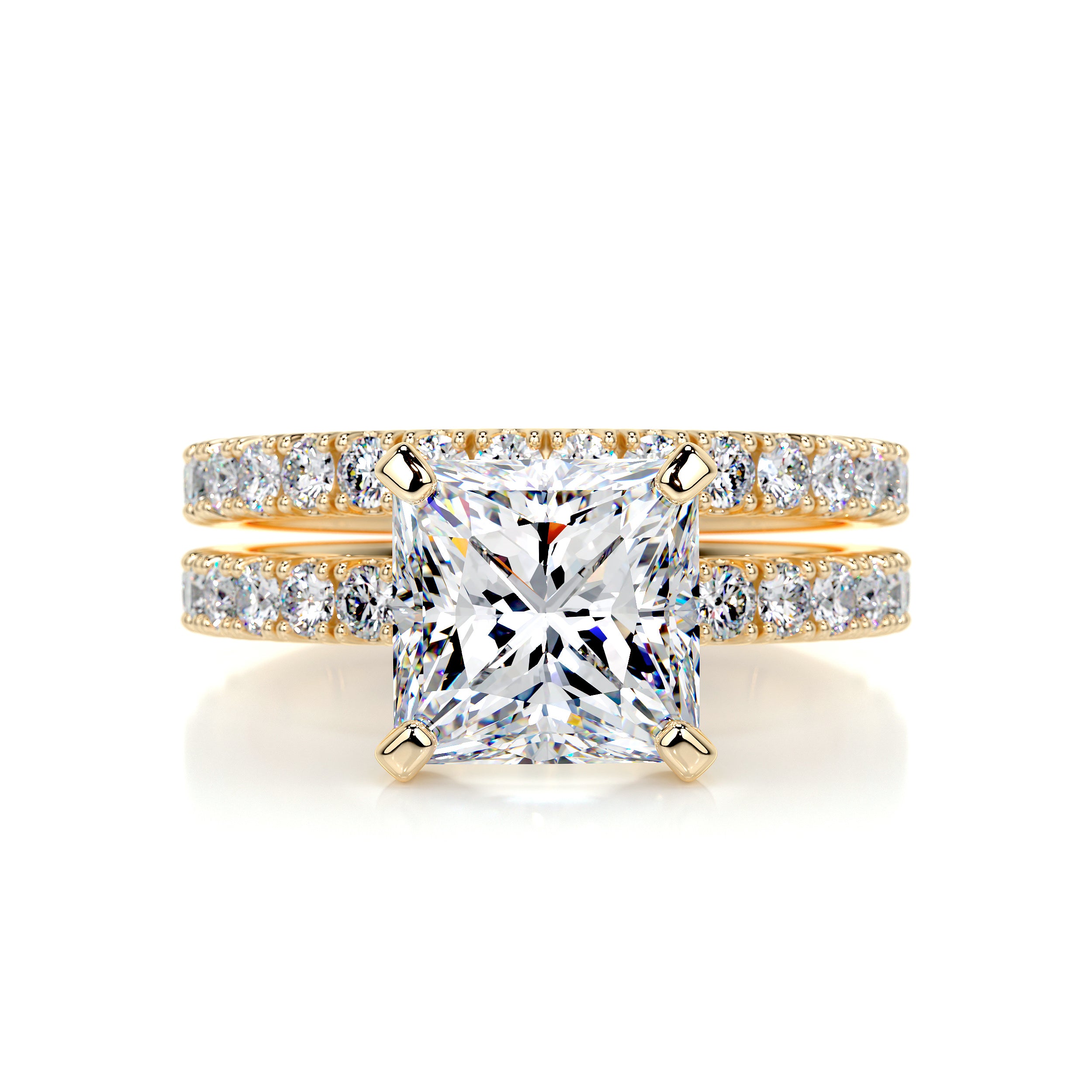 Blair Moissanite & Diamonds Bridal Set -18K Yellow Gold