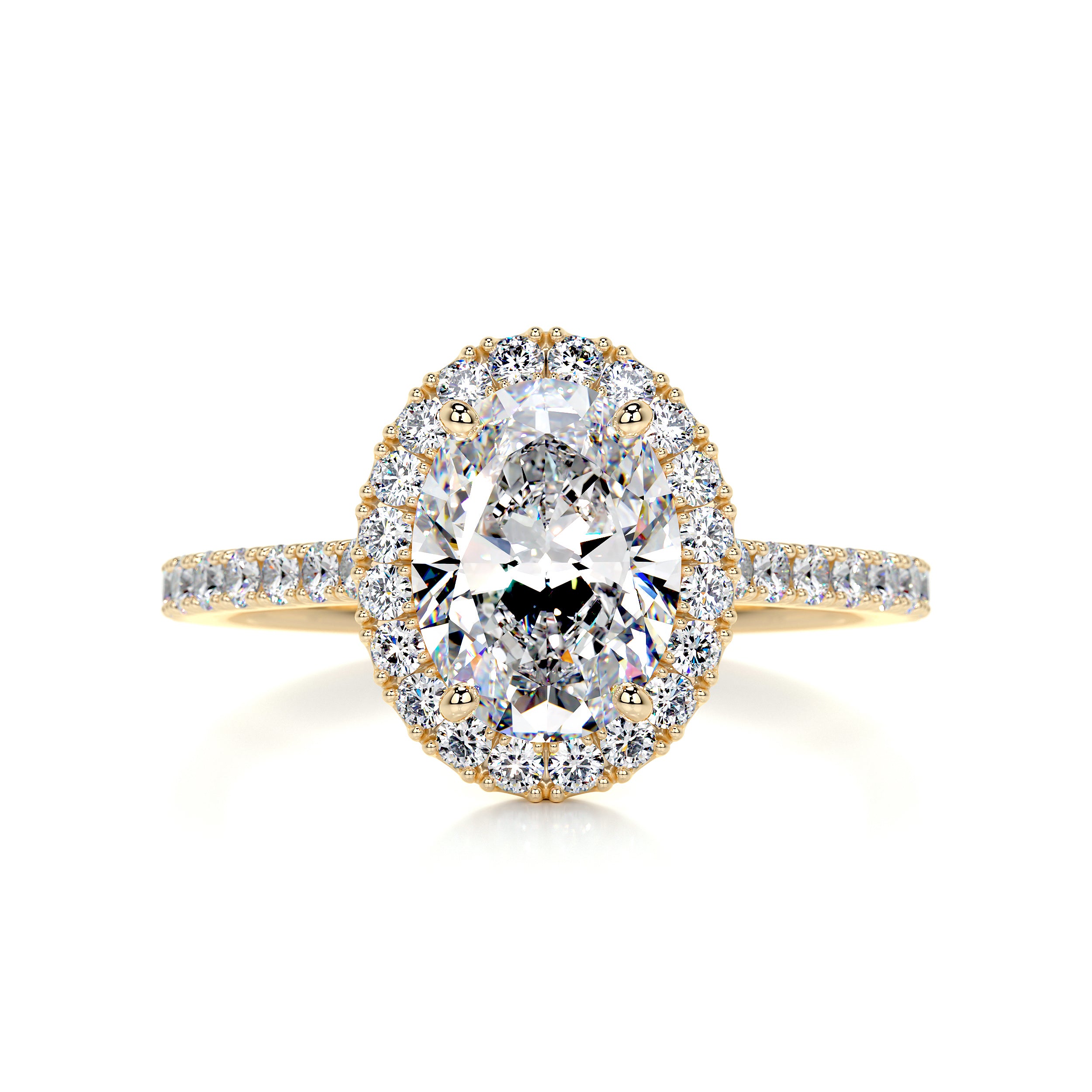 Maria Moissanite & Diamonds Ring -18K Yellow Gold