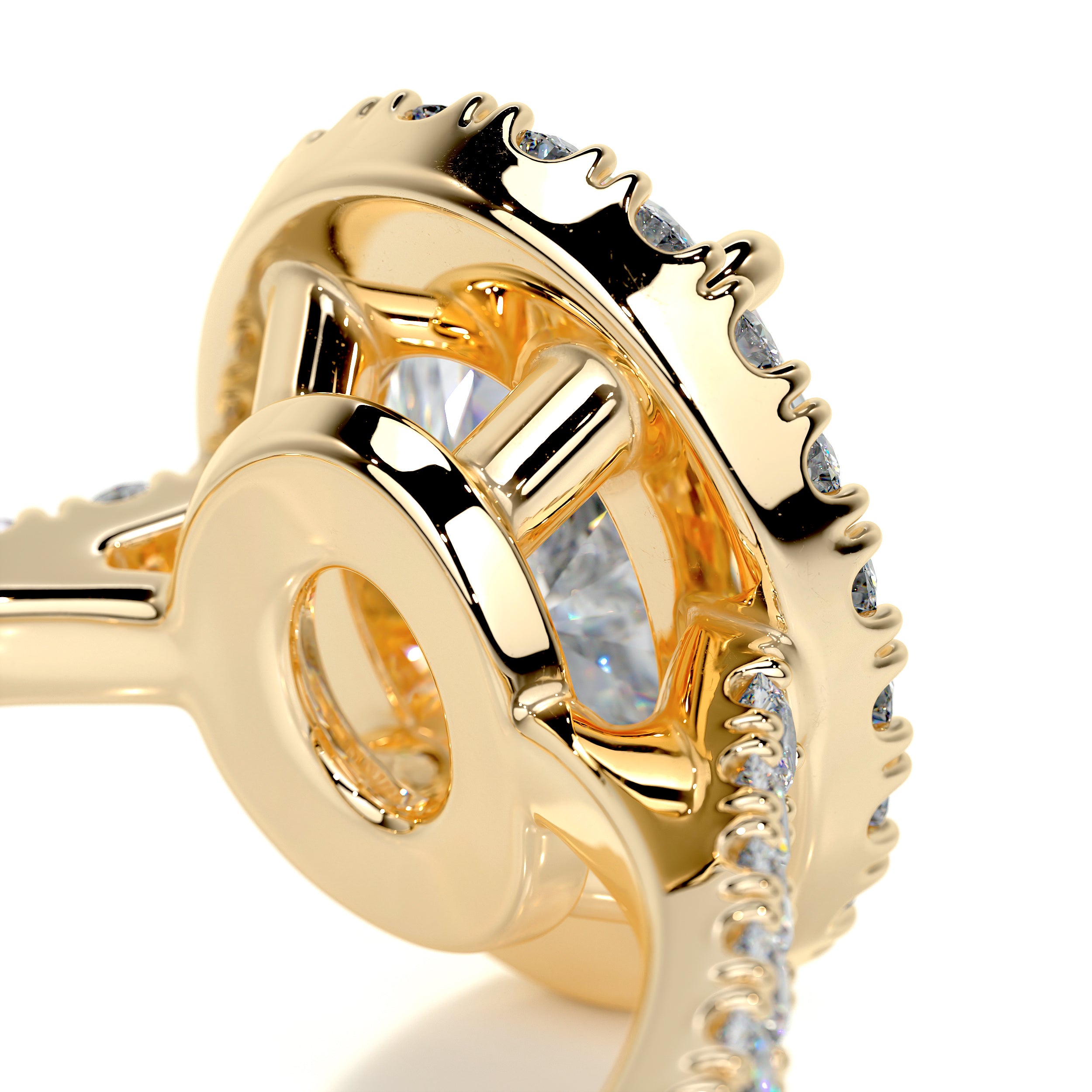 Maria Moissanite & Diamond Ring -18K Yellow Gold