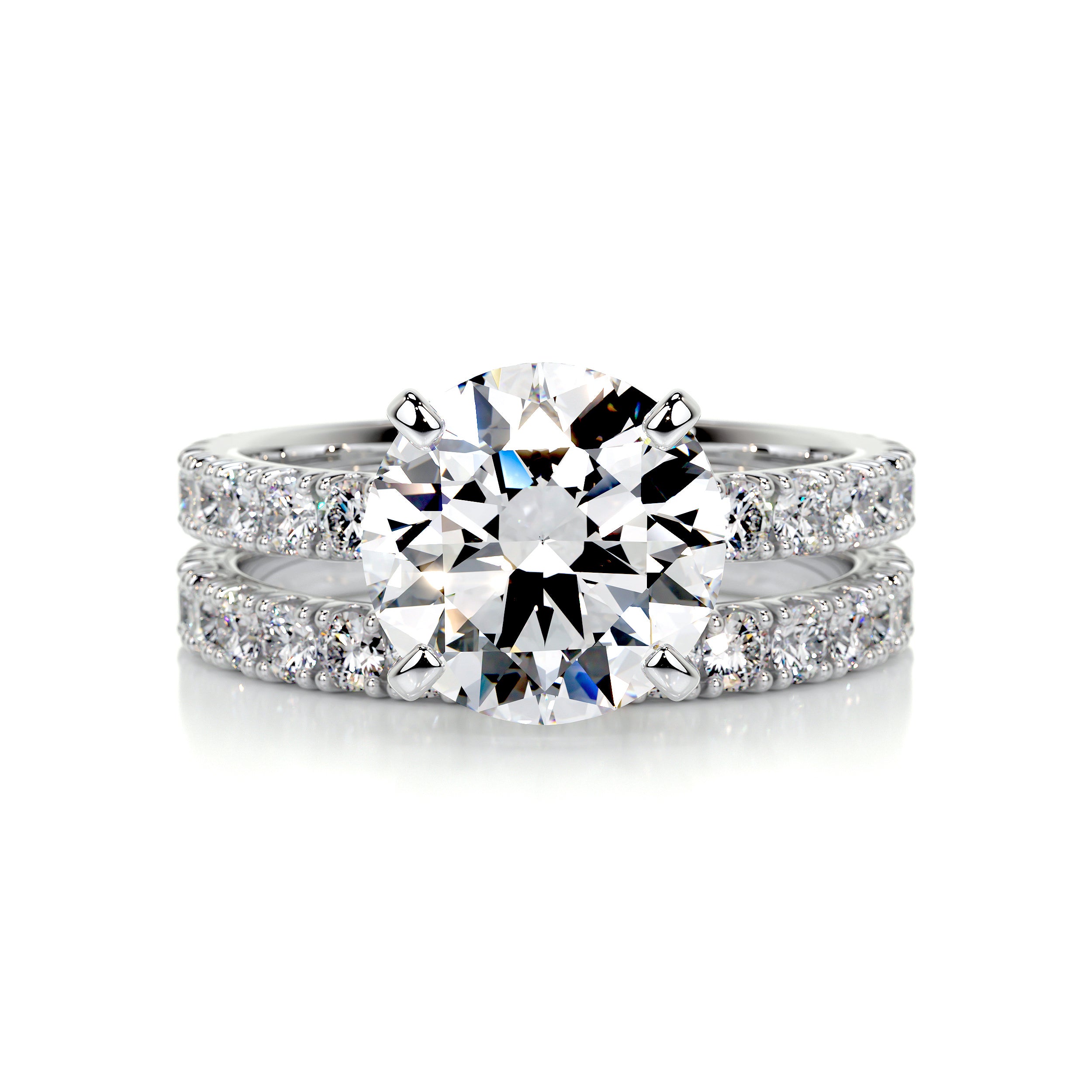 Alison Moissanite & Diamonds Bridal Set -18K White Gold