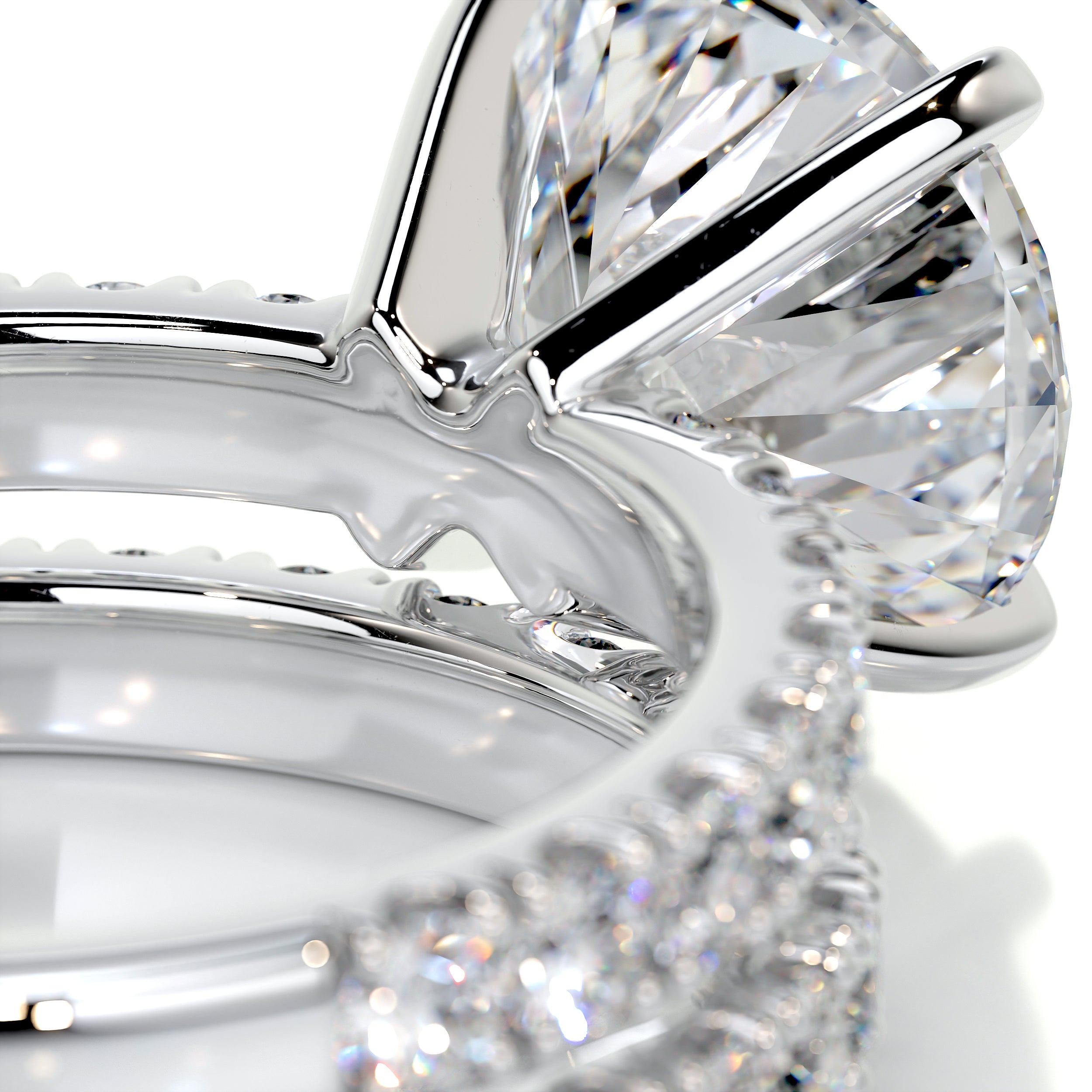 Alison Moissanite & Diamonds Bridal Set -18K White Gold