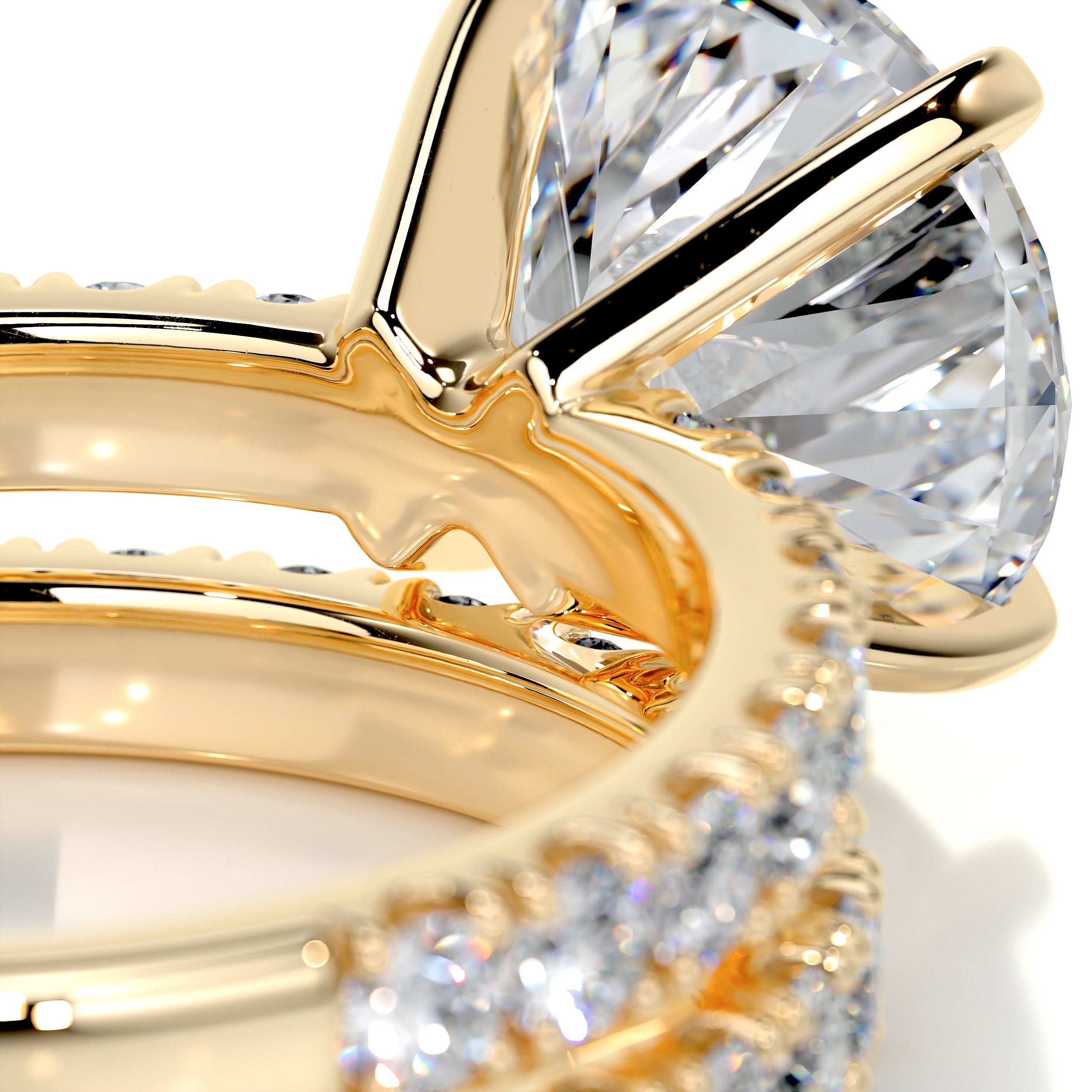 Alison Moissanite & Diamonds Bridal Set -18K Yellow Gold