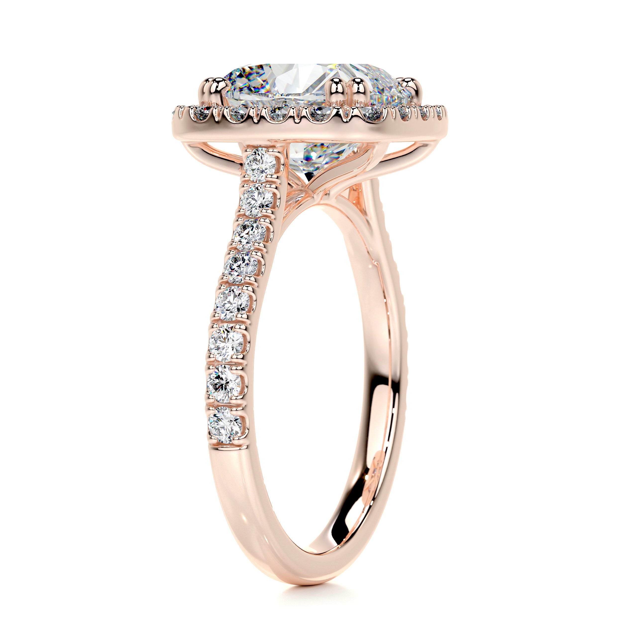 Jacqueline Moissanite & Diamond Ring -14K Rose Gold