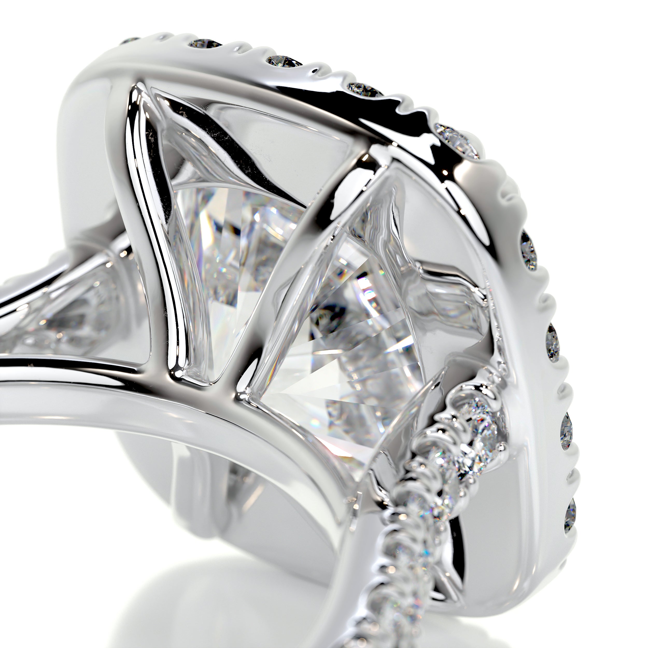 Jacqueline Moissanite & Diamonds Ring -14K White Gold