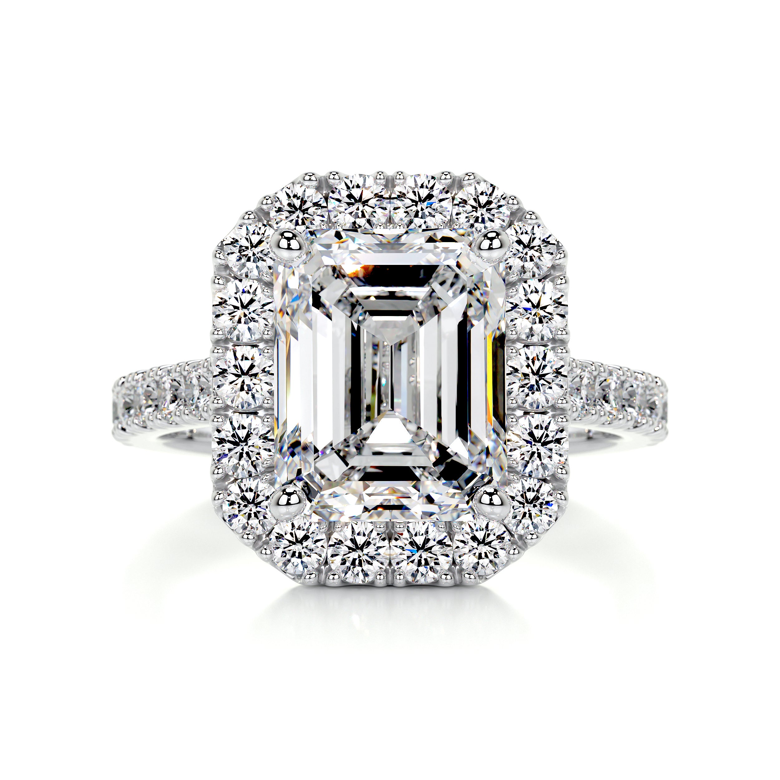 Zoey Moissanite & Diamond Ring -18K White Gold
