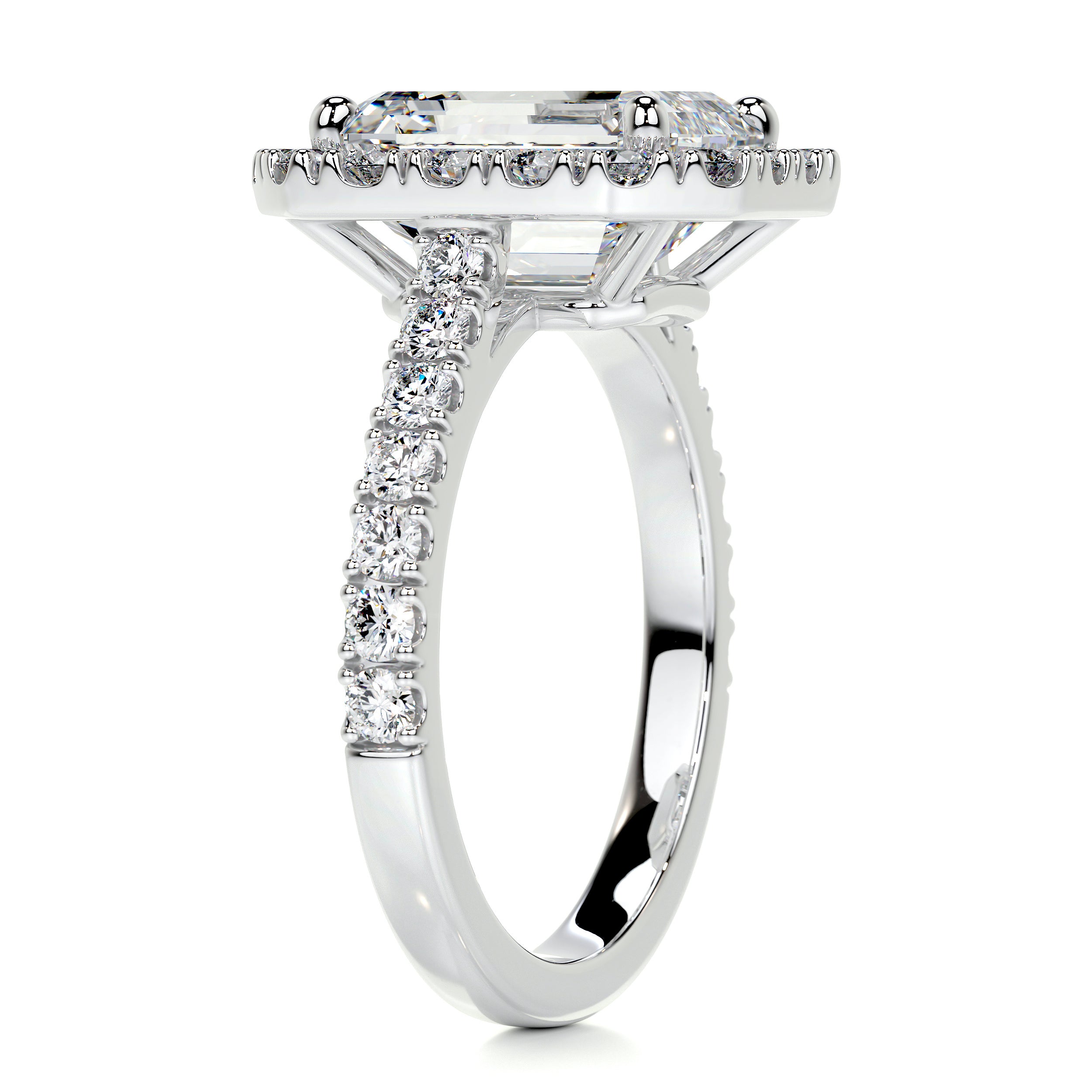 Zoey Moissanite & Diamond Ring -18K White Gold