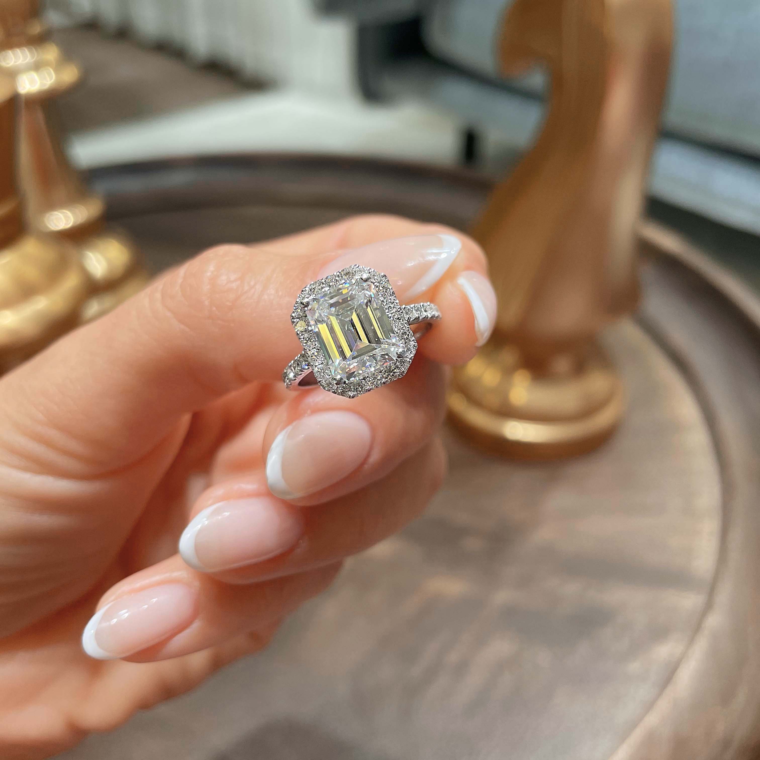 Zoey Moissanite & Diamond Ring -14K White Gold