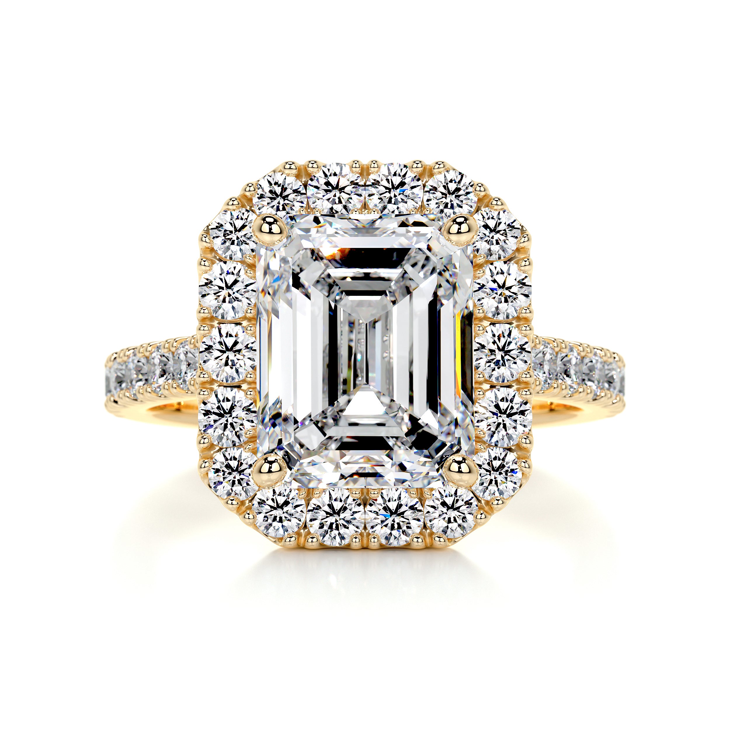 Zoey Moissanite & Diamond Ring -18K Yellow Gold