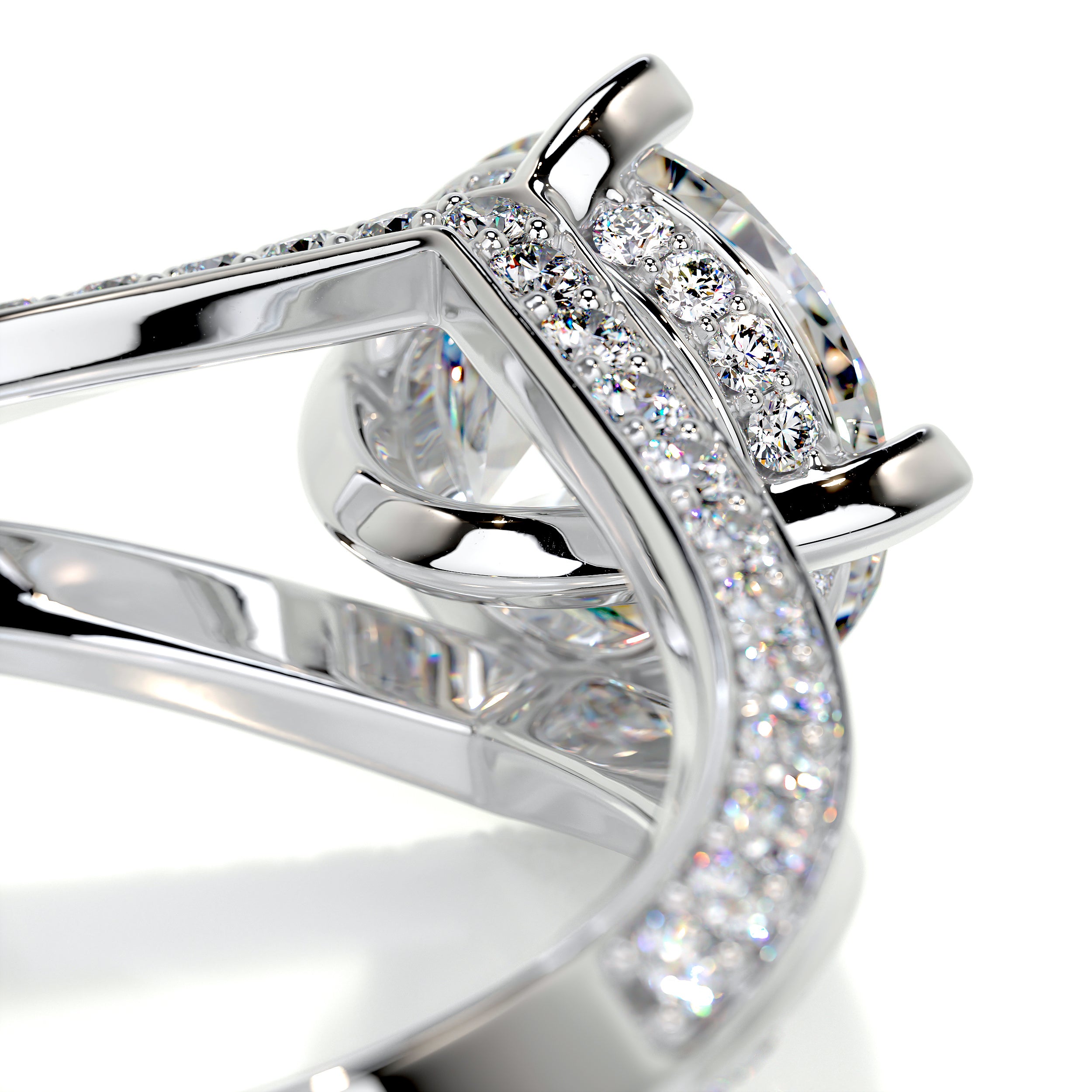 Harlow Moissanite & Diamonds Ring -14K White Gold