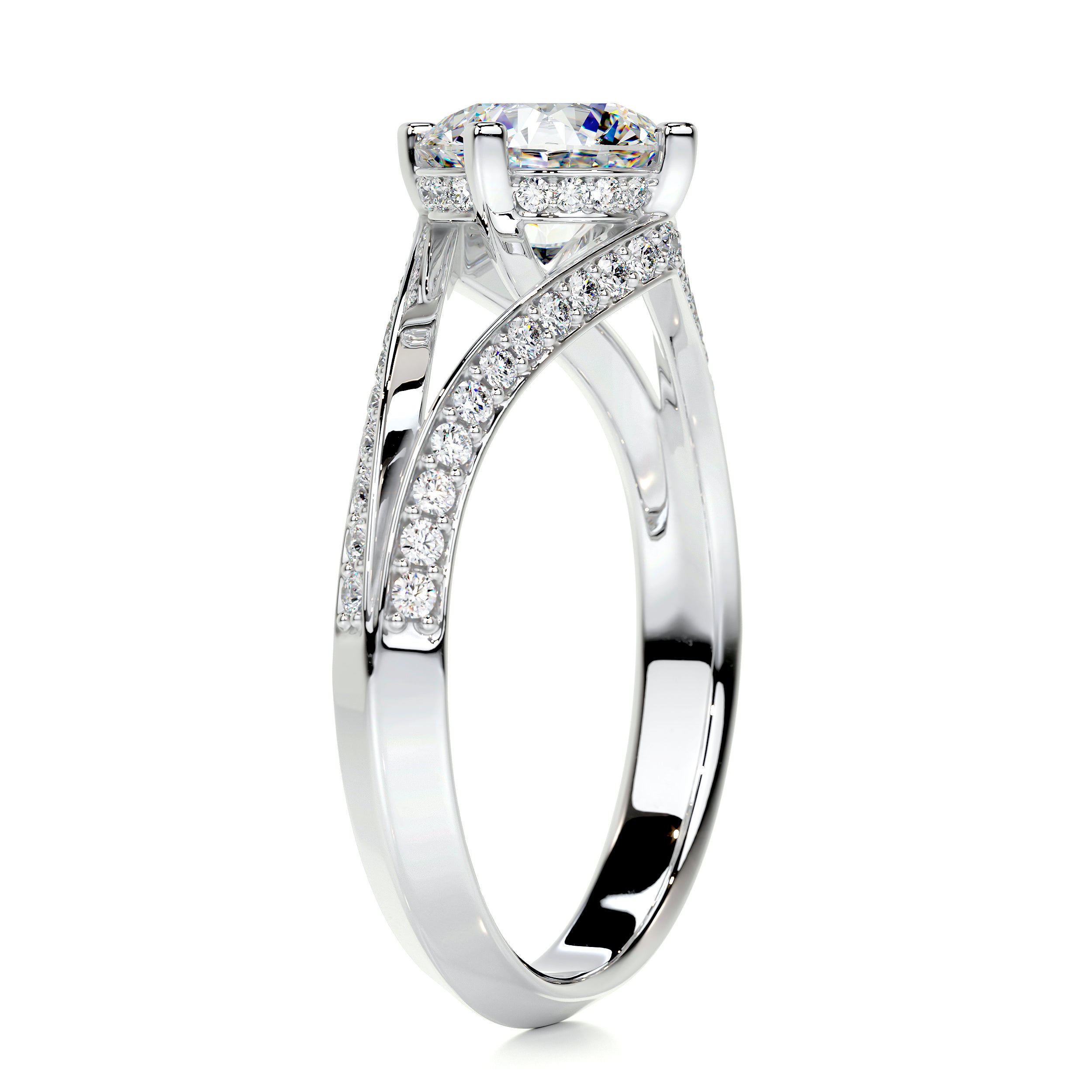 Harlow Moissanite & Diamonds Ring -14K White Gold