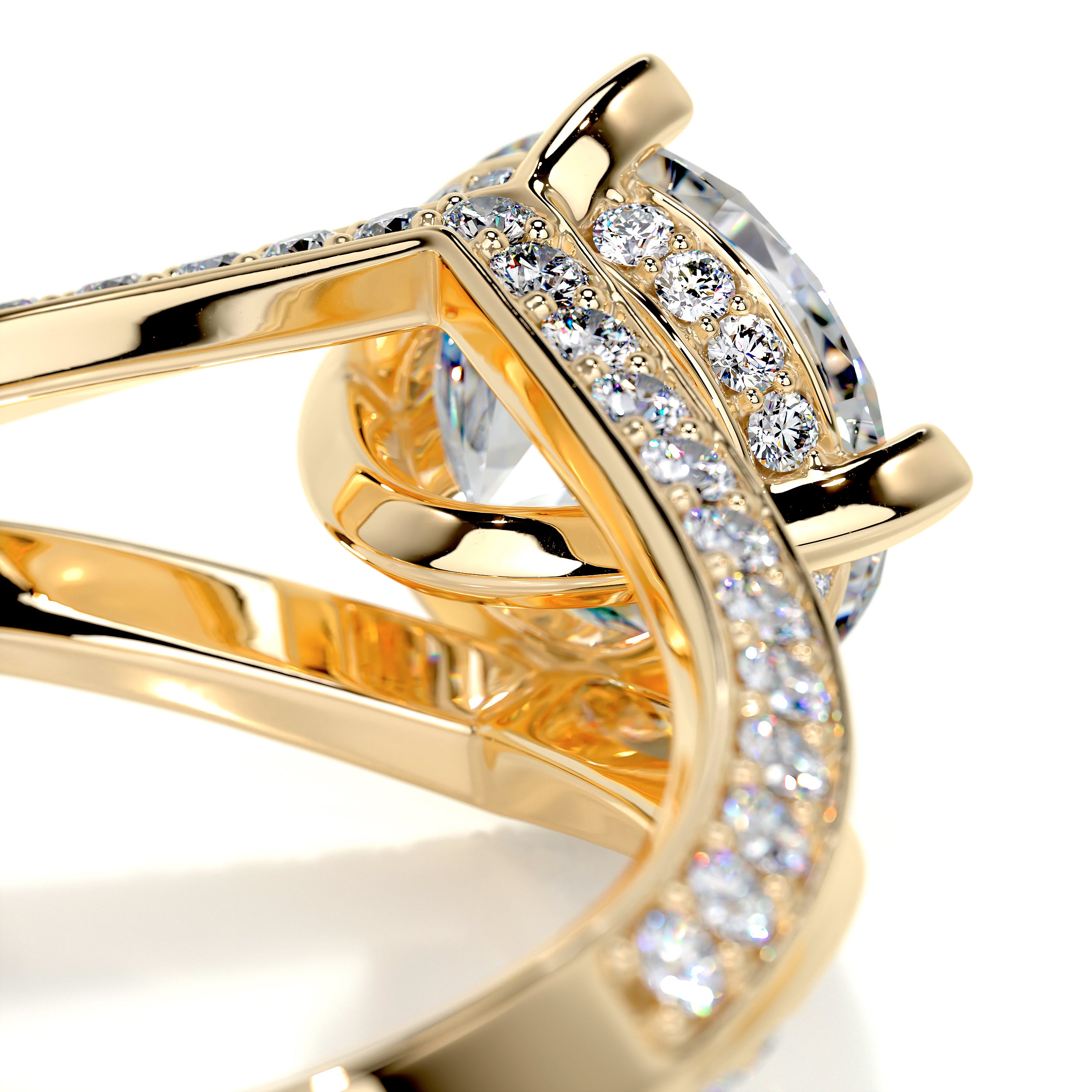 Harlow Moissanite & Diamond Ring -18K Yellow Gold