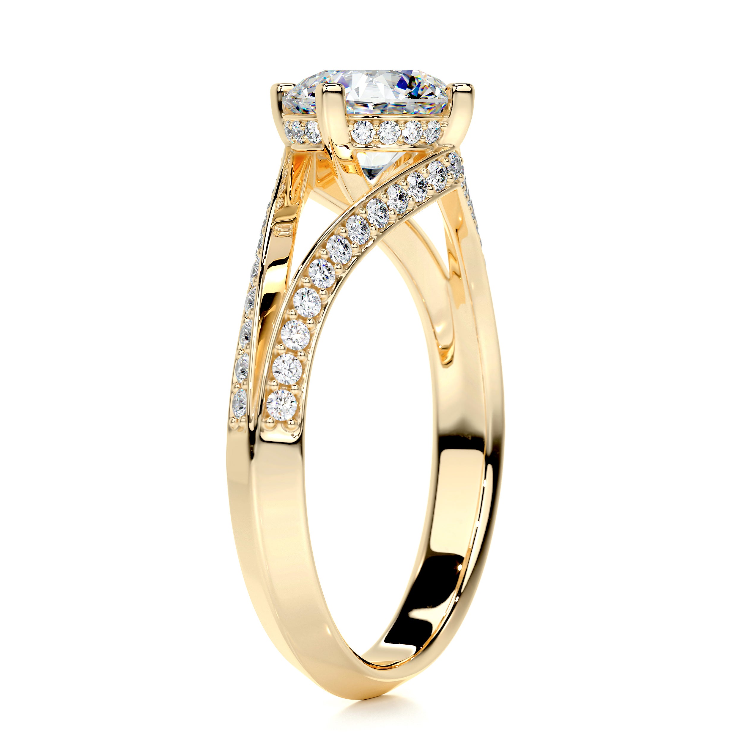 Harlow Moissanite & Diamonds Ring -18K Yellow Gold