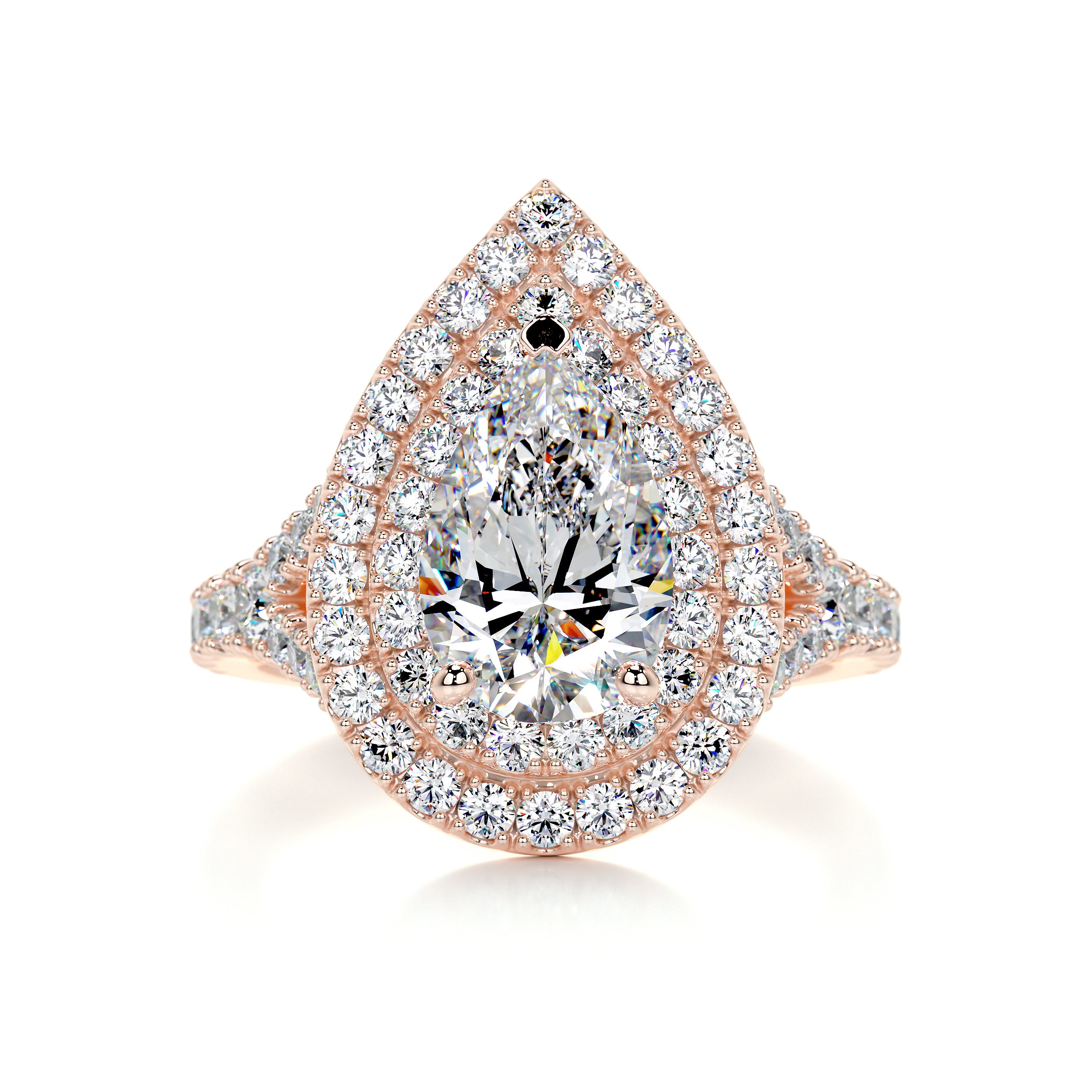 Melanie Moissanite & Diamond Ring -14K Rose Gold