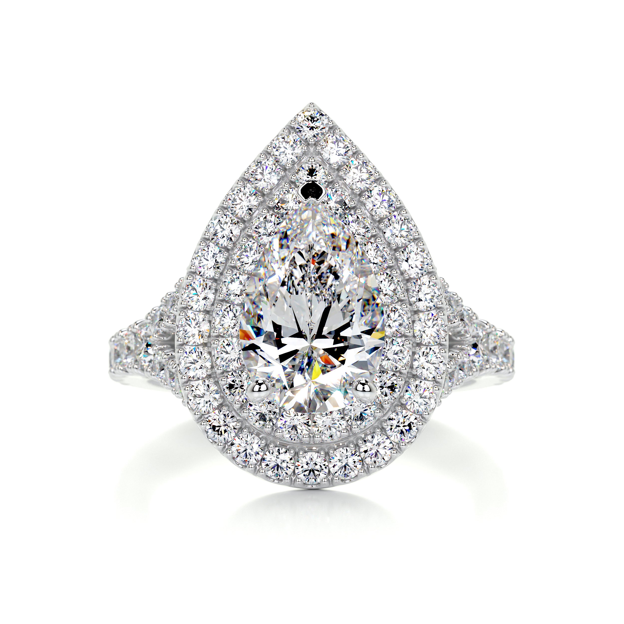 Melanie Moissanite & Diamonds Ring -14K White Gold