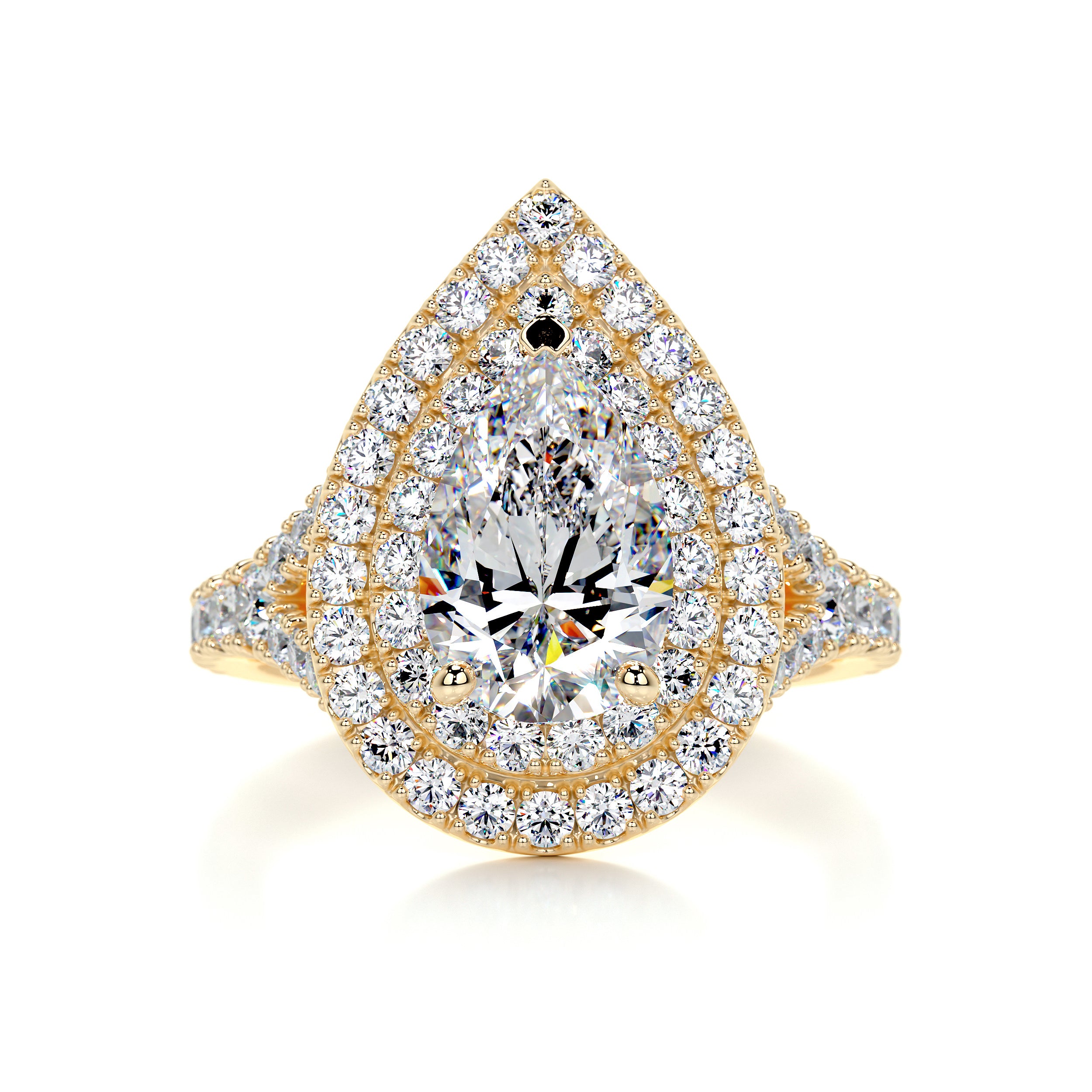 Melanie Moissanite & Diamond Ring -18K Yellow Gold