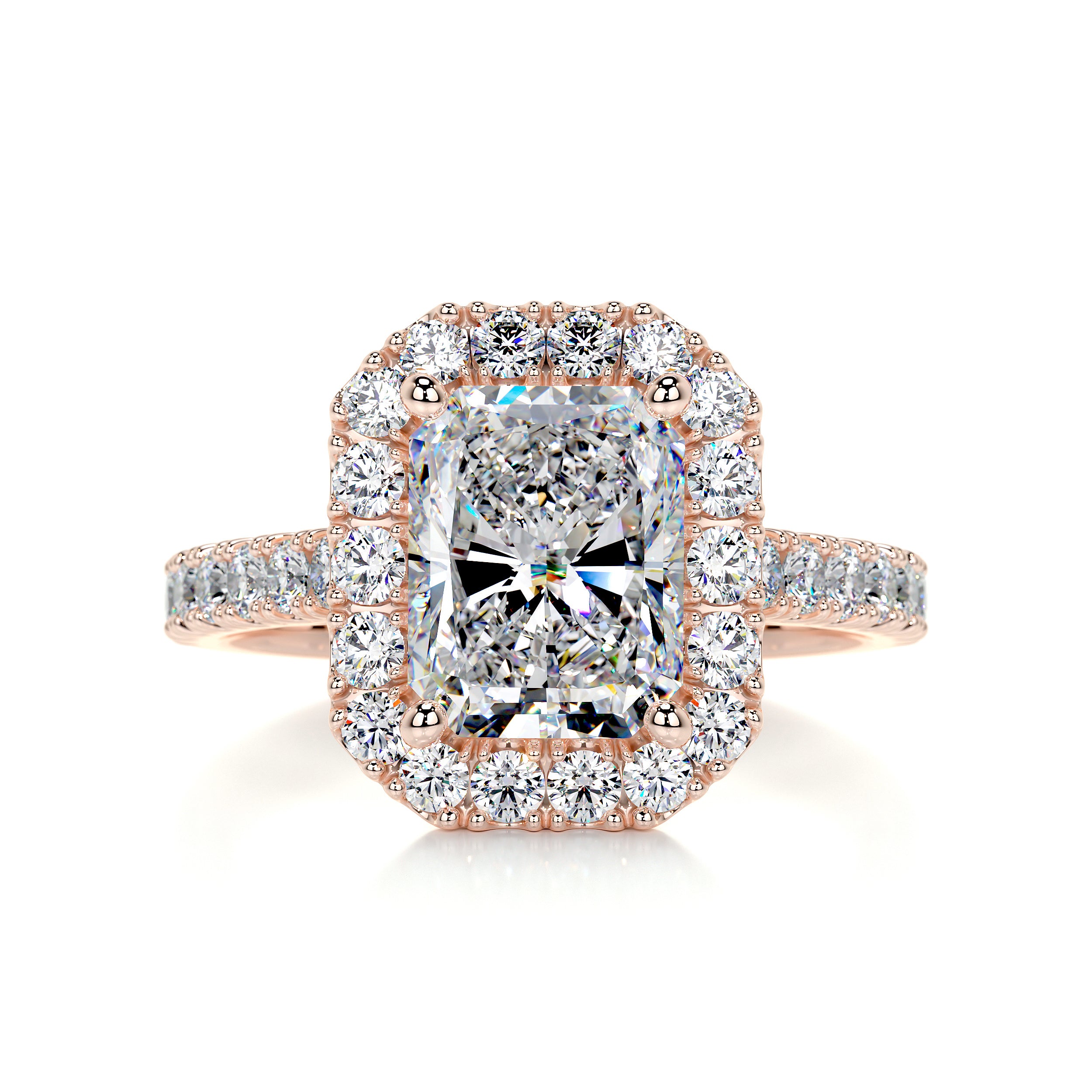 Andrea Moissanite & Diamond Ring -14K Rose Gold