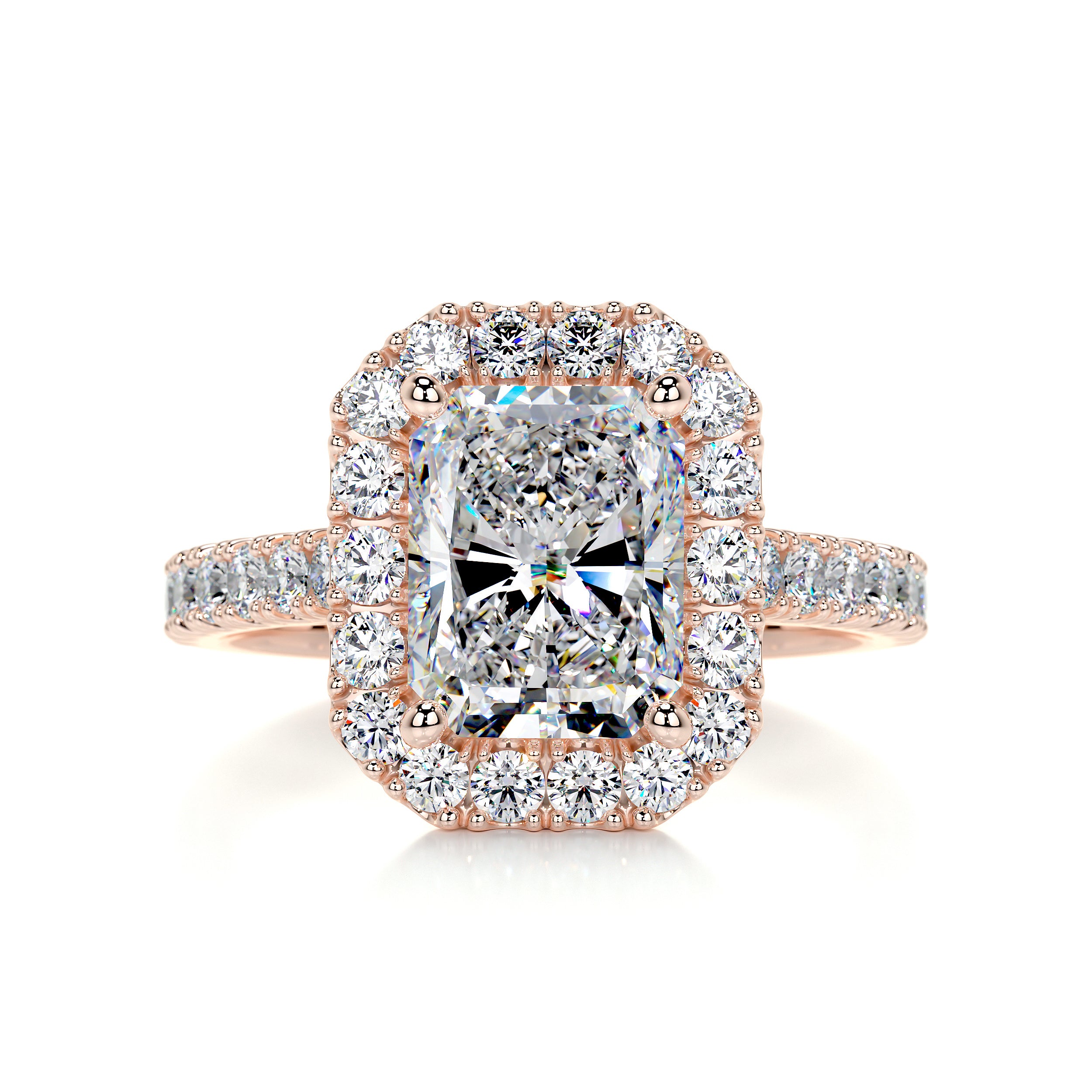 Andrea Moissanite & Diamonds Ring -14K Rose Gold