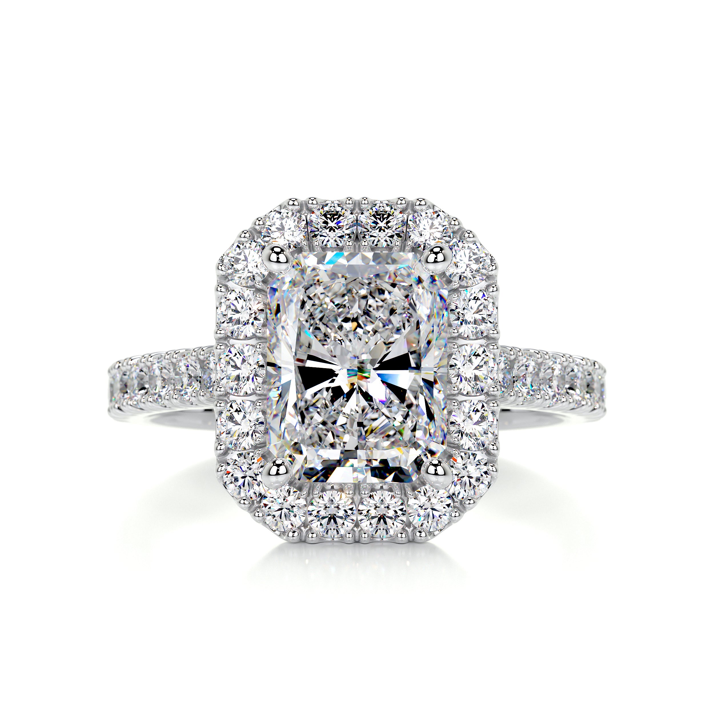 Andrea Moissanite & Diamonds Ring -Platinum