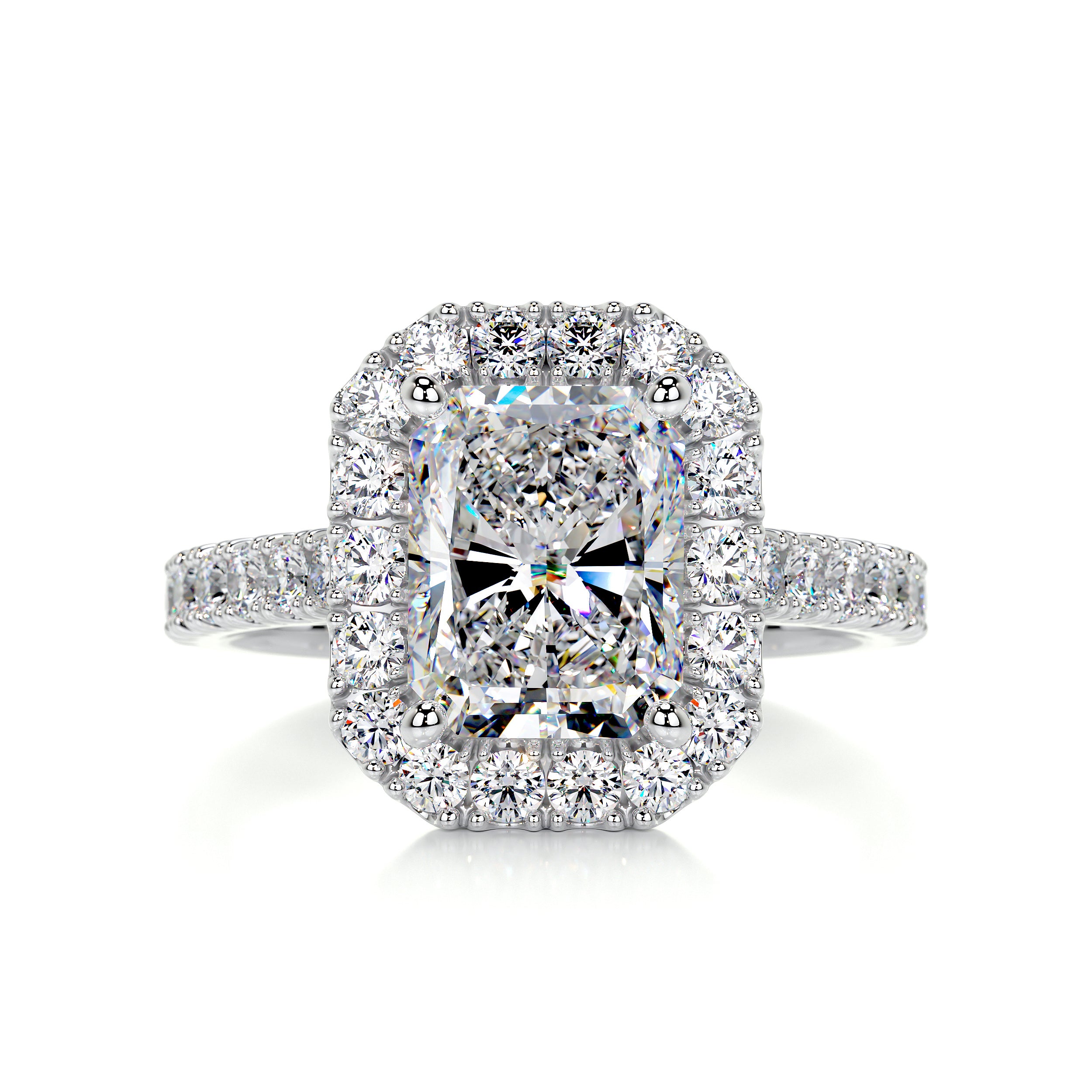 Andrea Moissanite & Diamond Ring -14K White Gold