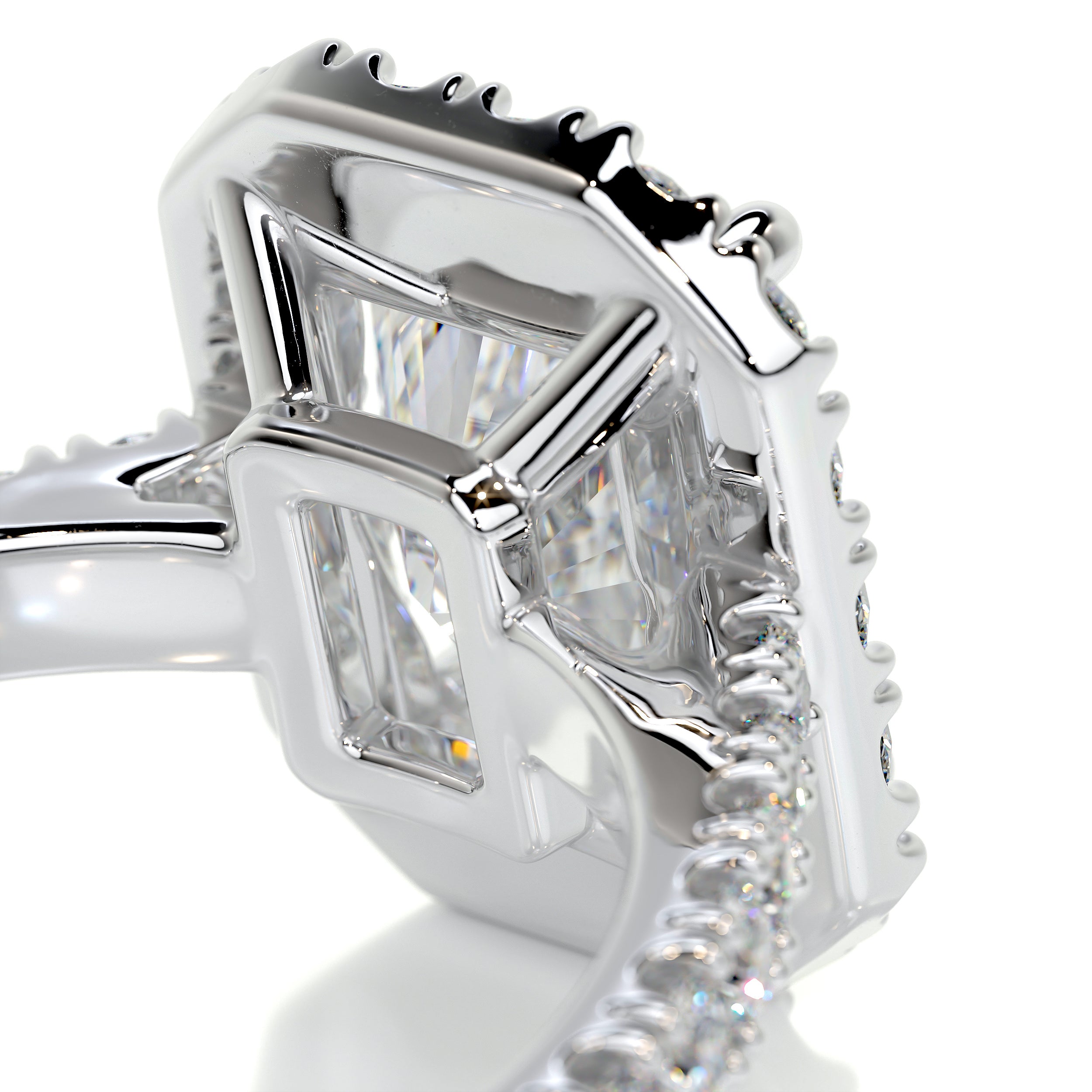 Andrea Moissanite & Diamonds Ring -14K White Gold