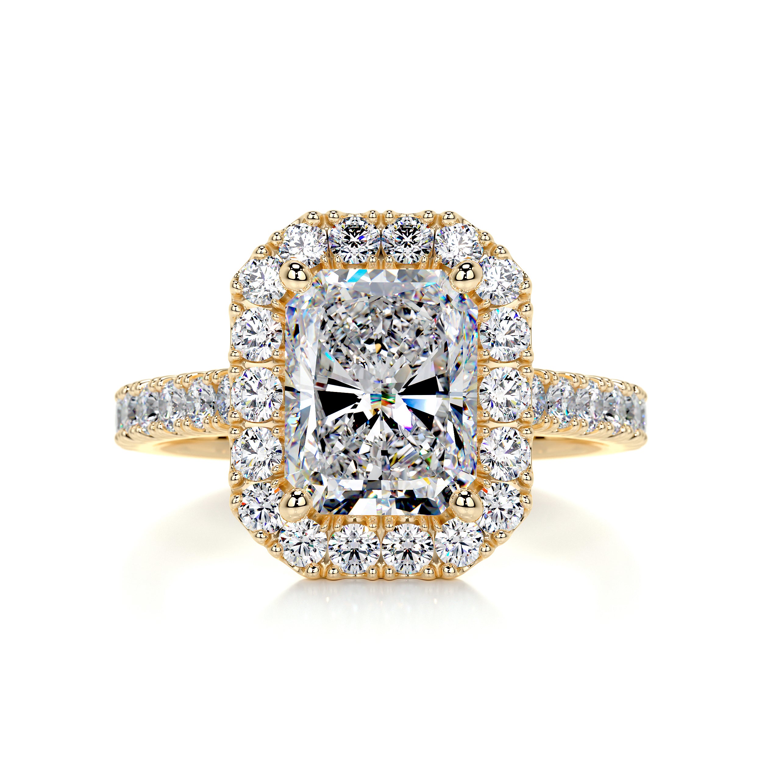 Andrea Moissanite & Diamond Ring -18K Yellow Gold
