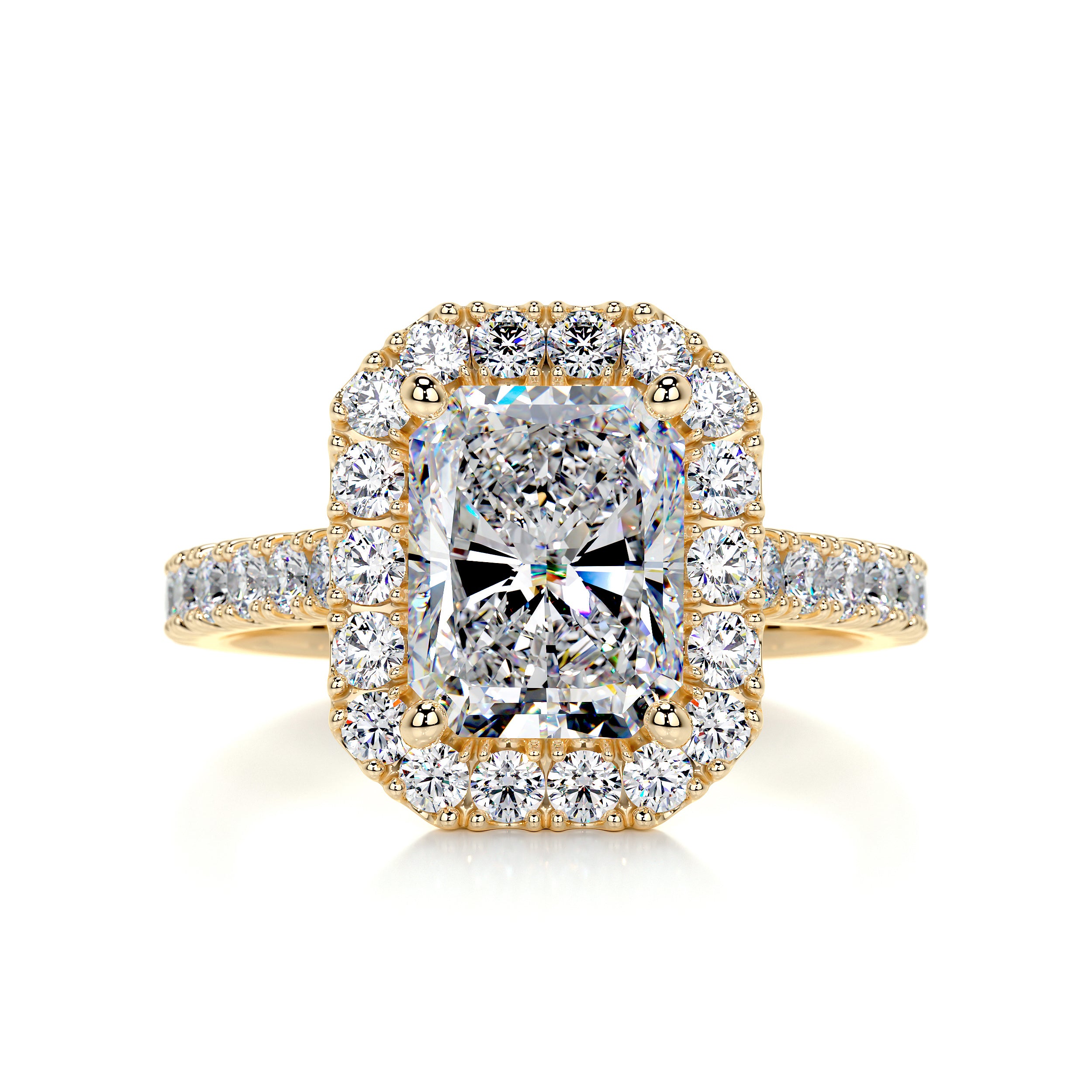 Andrea Moissanite & Diamonds Ring -18K Yellow Gold